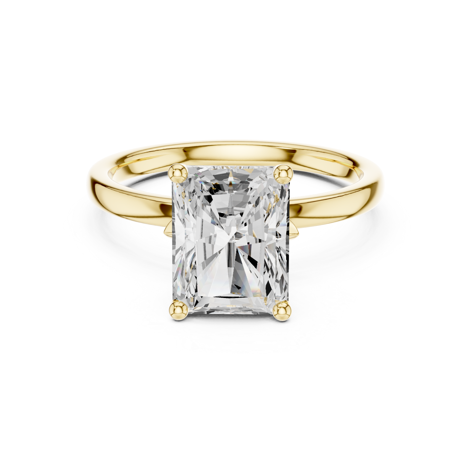  Gold Illume Radiant Solitaire Ring Front View