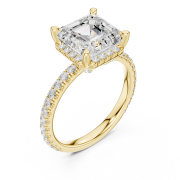 Gold Lustrous Grandeur Halo Ring Right View