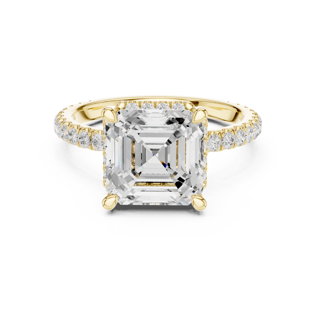 Gold Lustrous Grandeur Halo Ring Right View