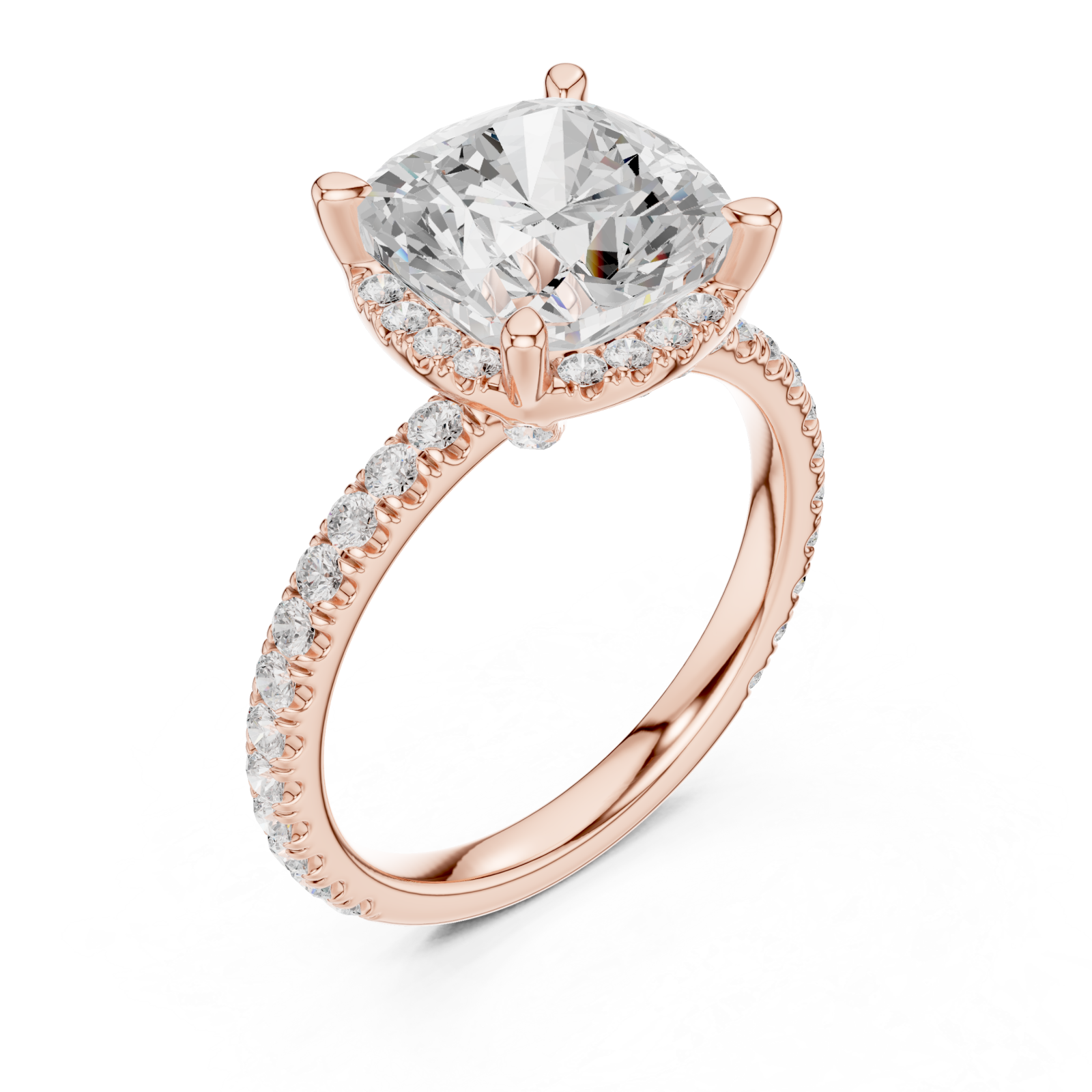  Rose Gold Enchanted Blossom Halo Setting Band Right View