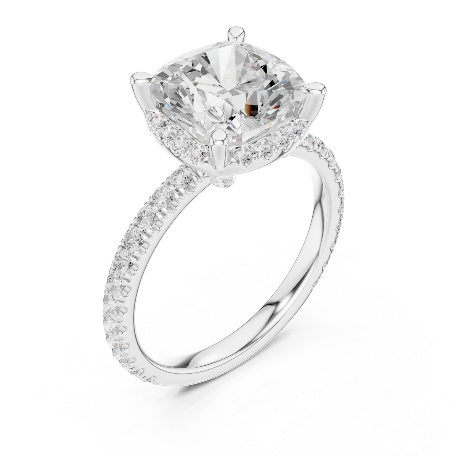  White Gold Enchanted Blossom Halo Setting Band Right View