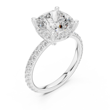  White Gold Enchanted Blossom Halo Setting Band Right View