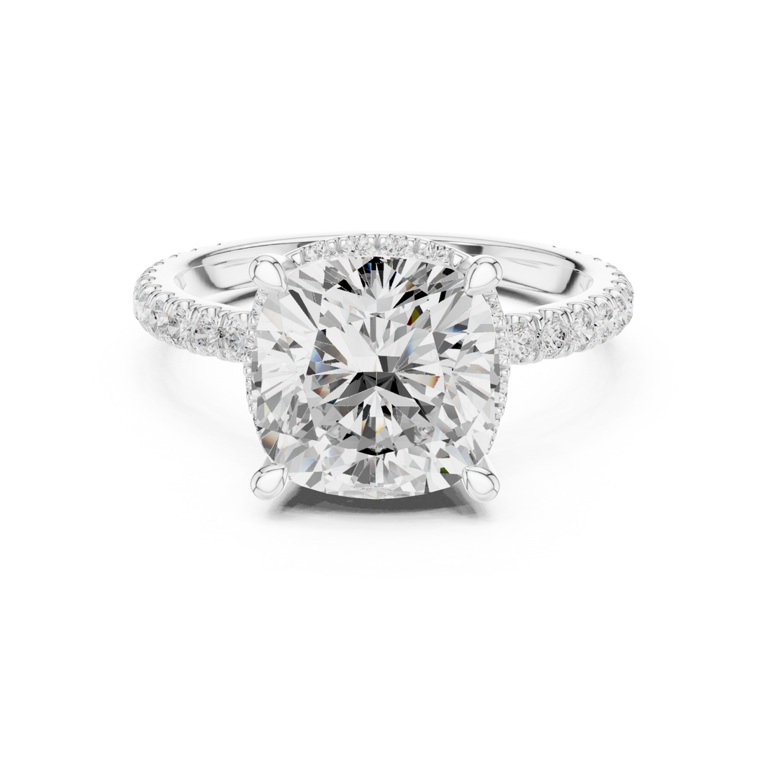  White Gold Enchanted Blossom Halo Setting Band Right View