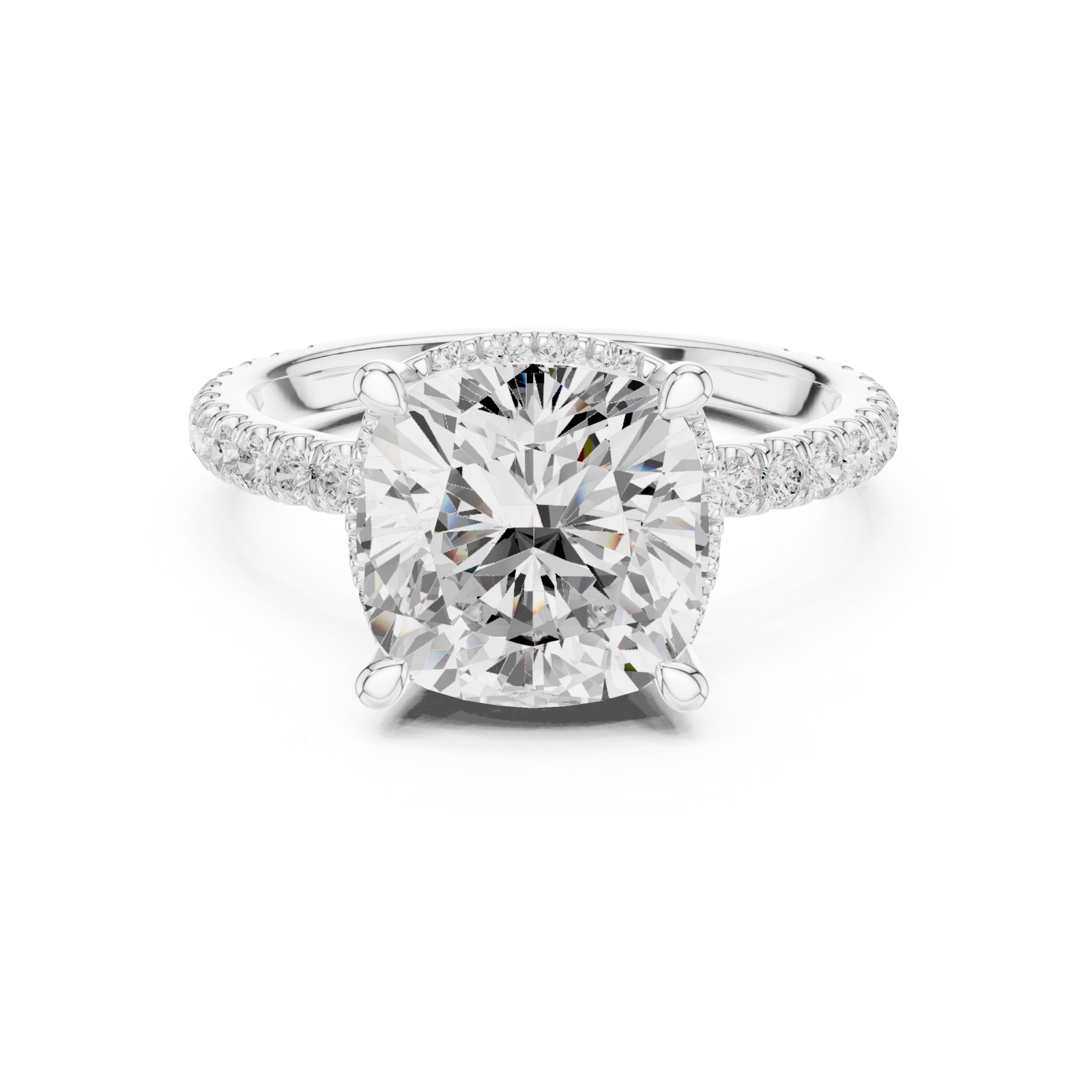  White Gold Enchanted Blossom Halo Setting Band Front View