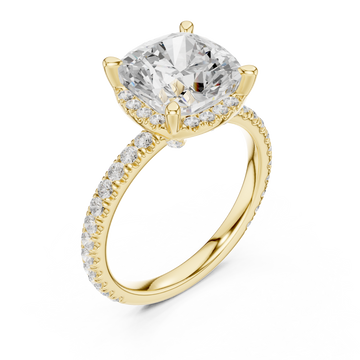 Gold Enchanted Blossom Halo Setting Band Right View
