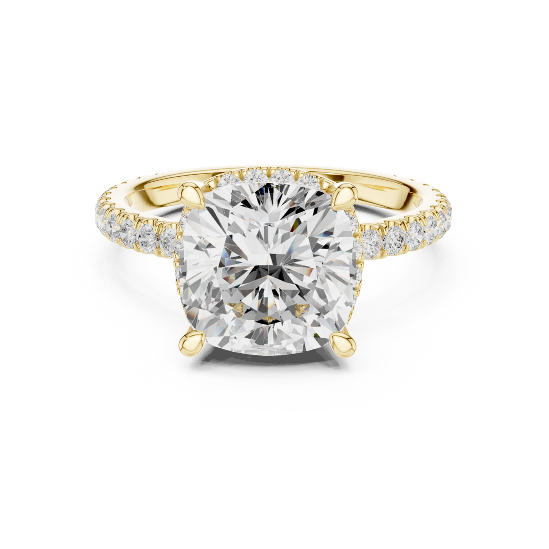 Gold Enchanted Blossom Halo Setting Band Right View