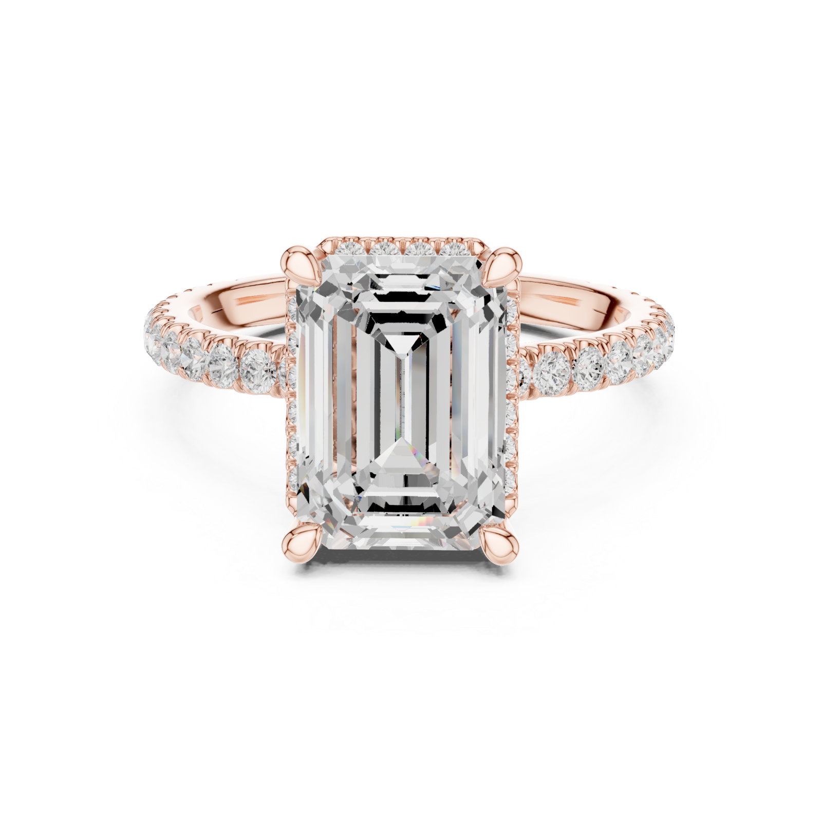  Rose Gold Lustrous Empress Solitaire Ring Front View