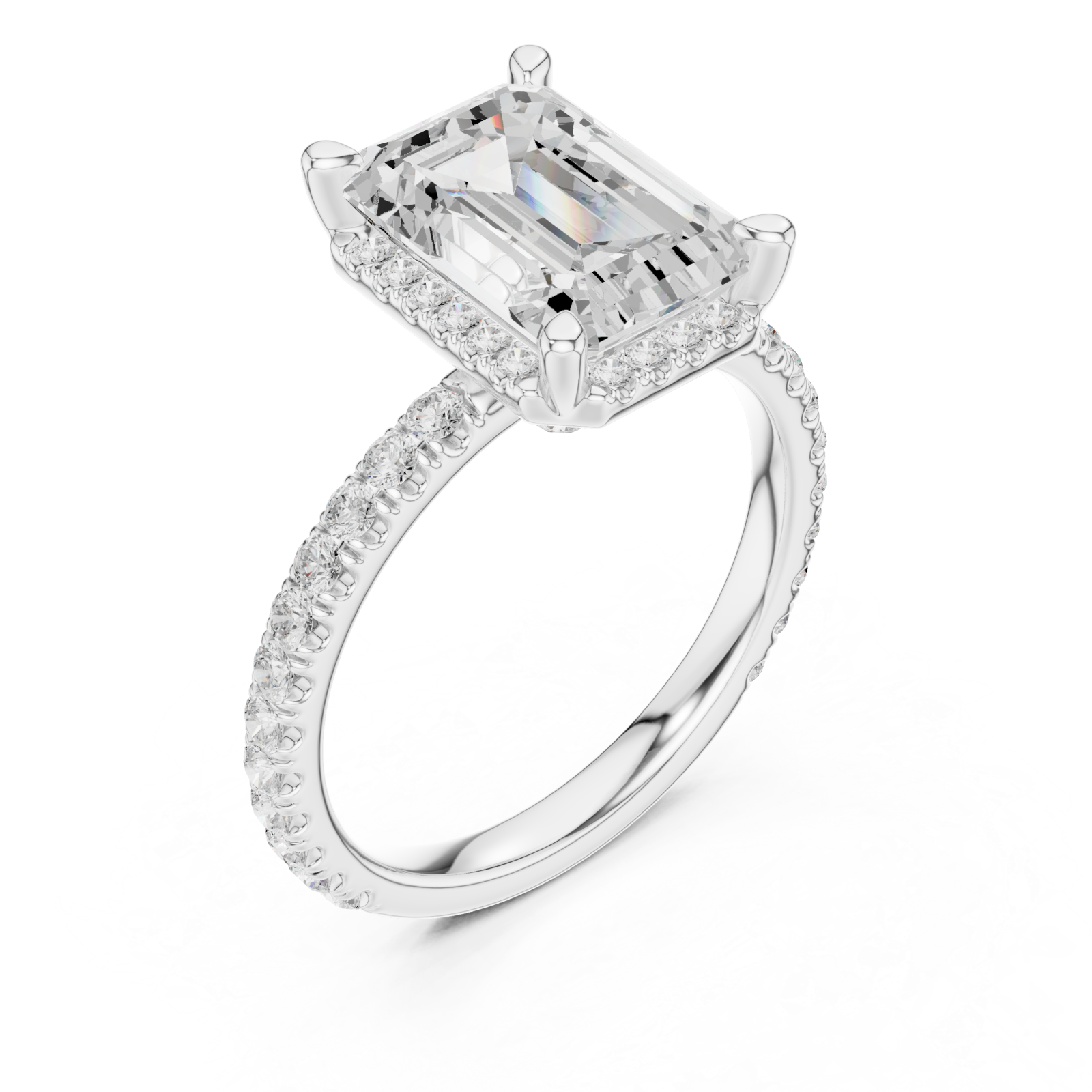  White Gold Lustrous Empress Solitaire Ring Right View