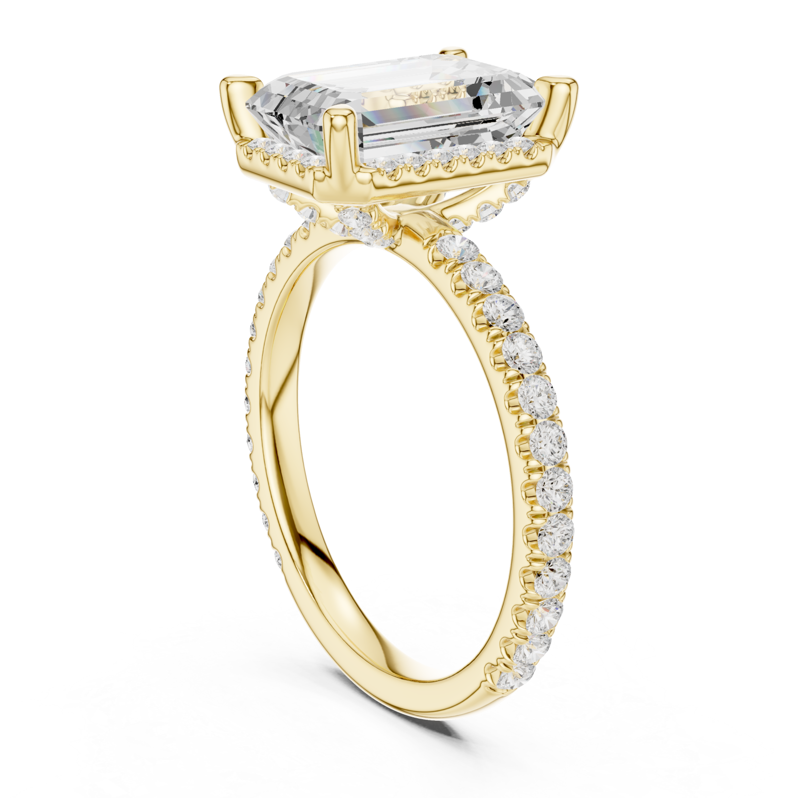  Gold Lustrous Empress Solitaire Ring Left View