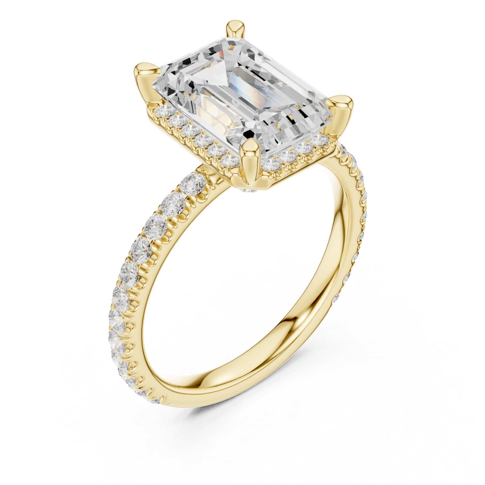 Gold Lustrous Empress Solitaire Ring Right View