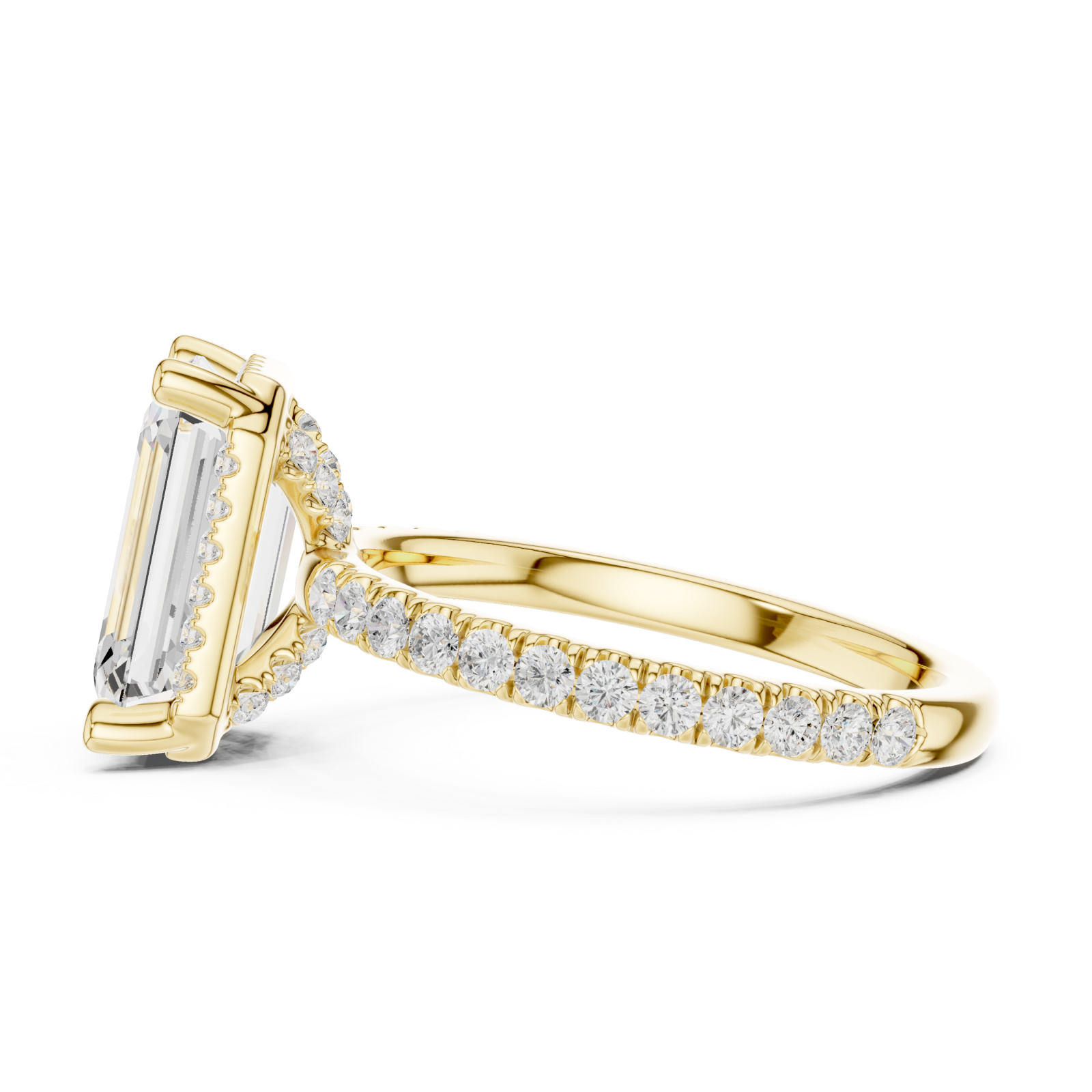  Gold Lustrous Empress Solitaire Ring Side View