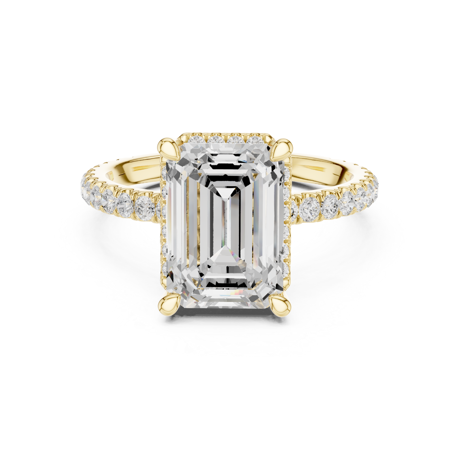  Gold Lustrous Empress Solitaire Ring Front View