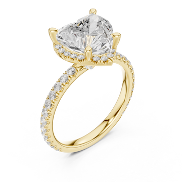Gold Heart's Embrace Halo Ring Right View