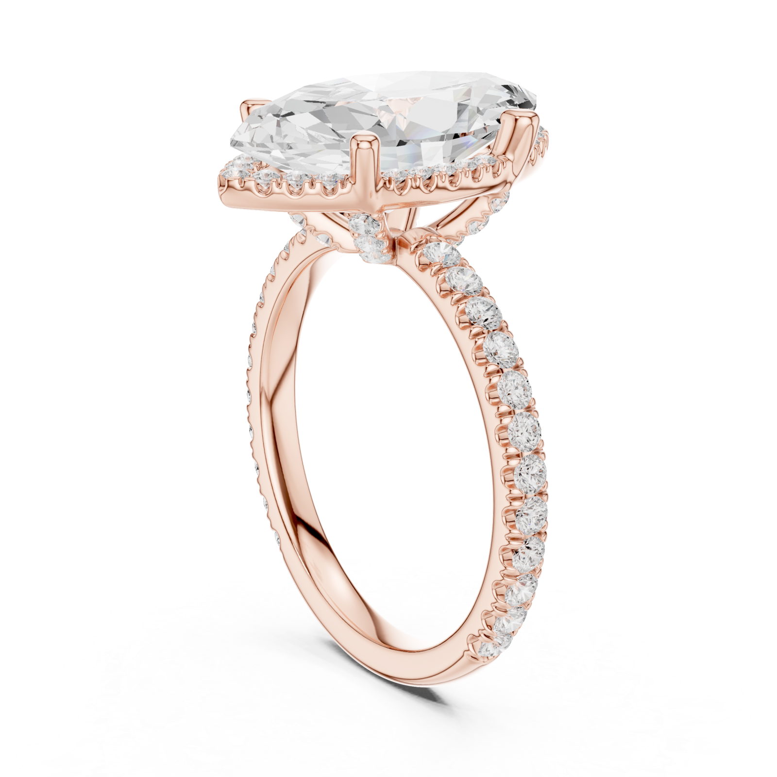  Rose Gold Celestial Marquise Statement Ring Left View