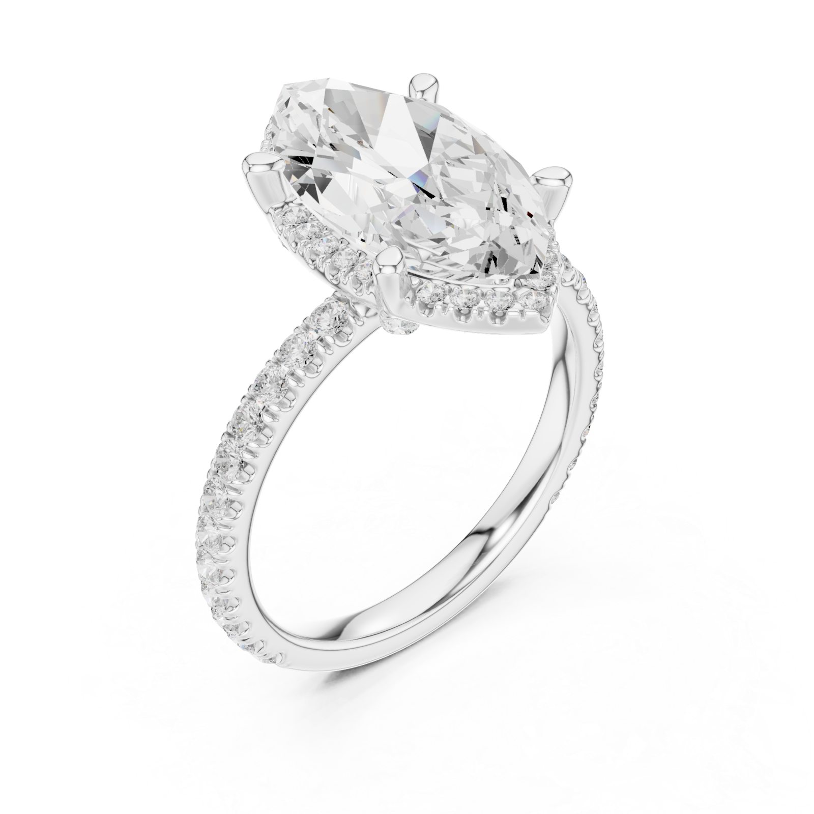  White Gold Celestial Marquise Statement Ring Right View