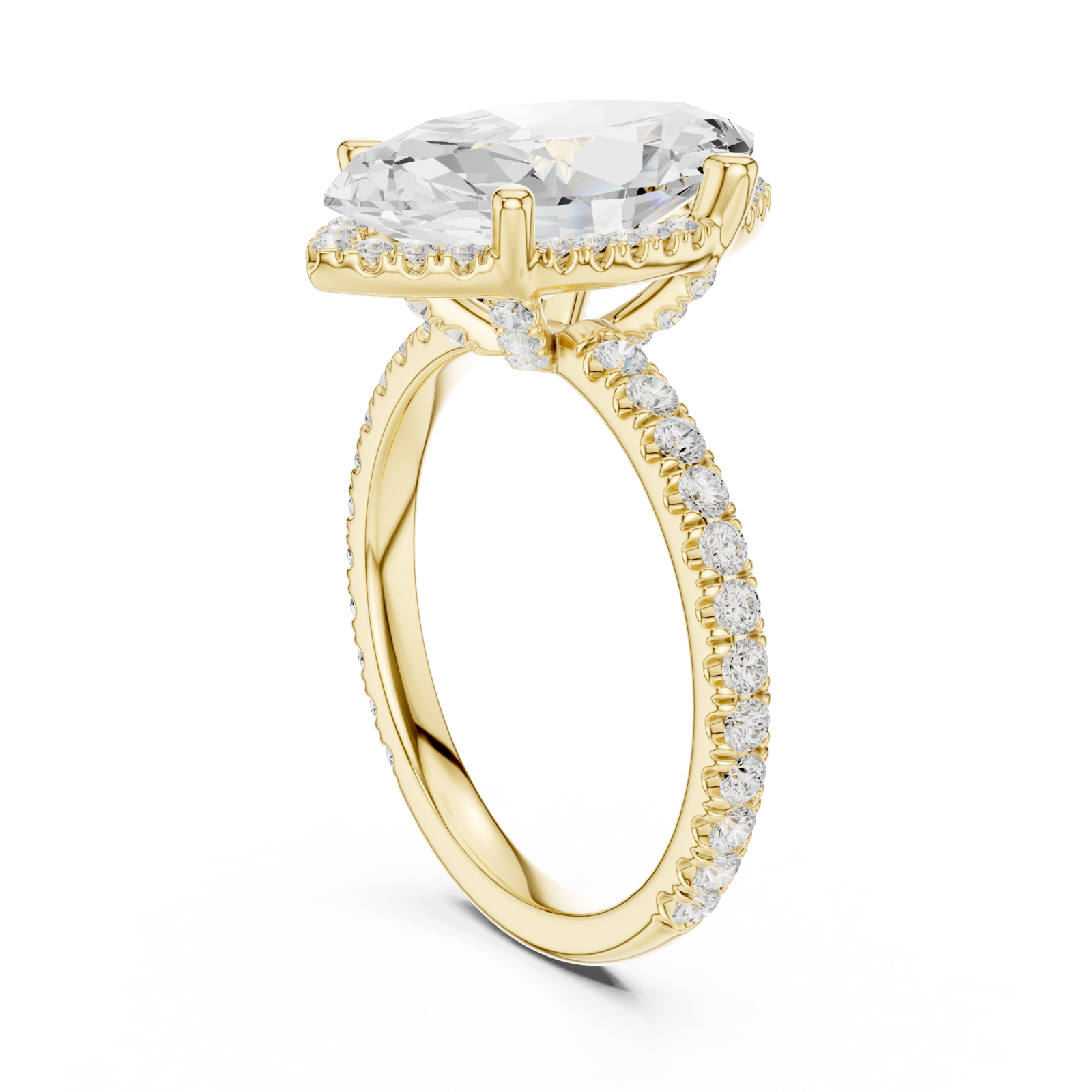  Gold Celestial Marquise Statement Ring Left View