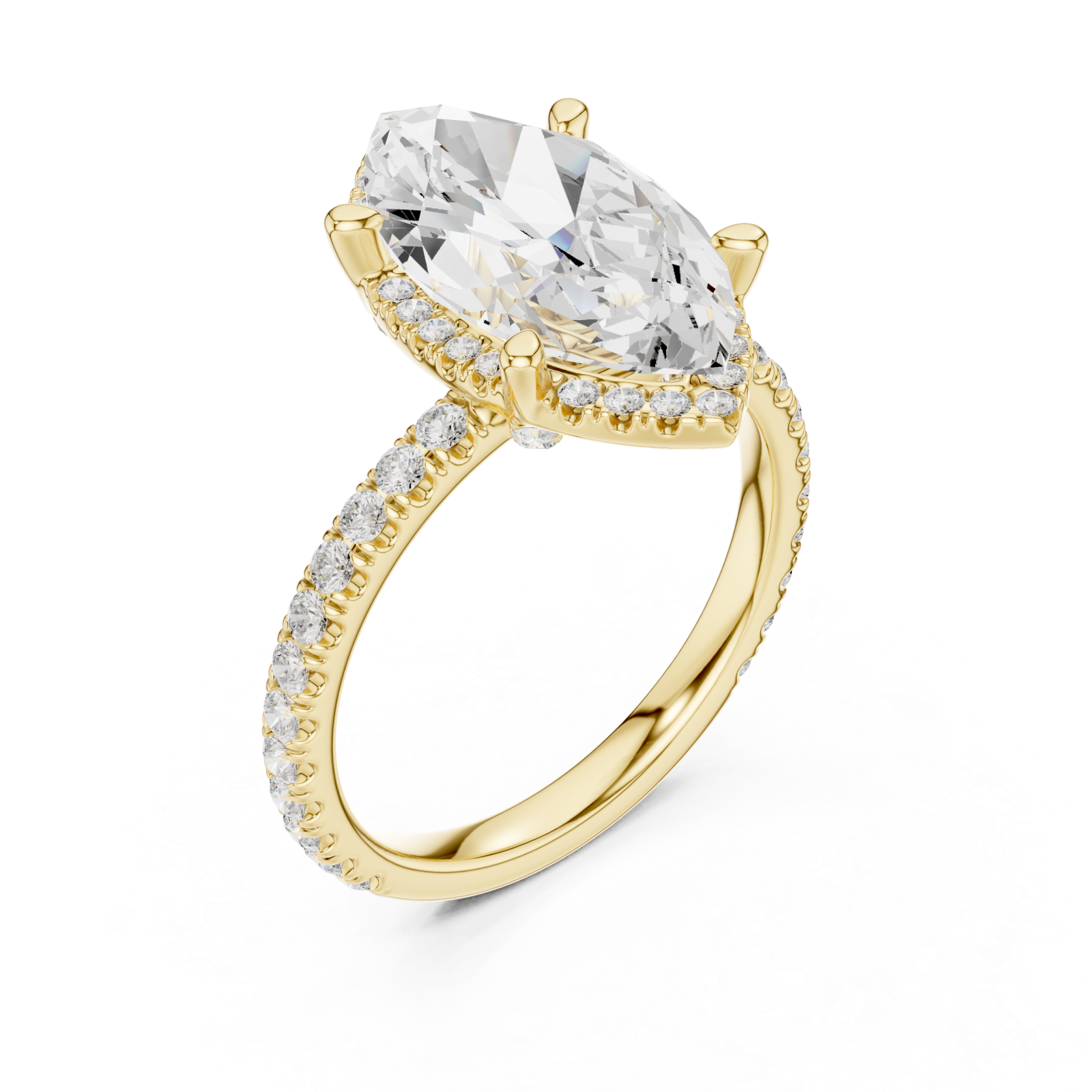 Gold Celestial Marquise Statement Ring Right View