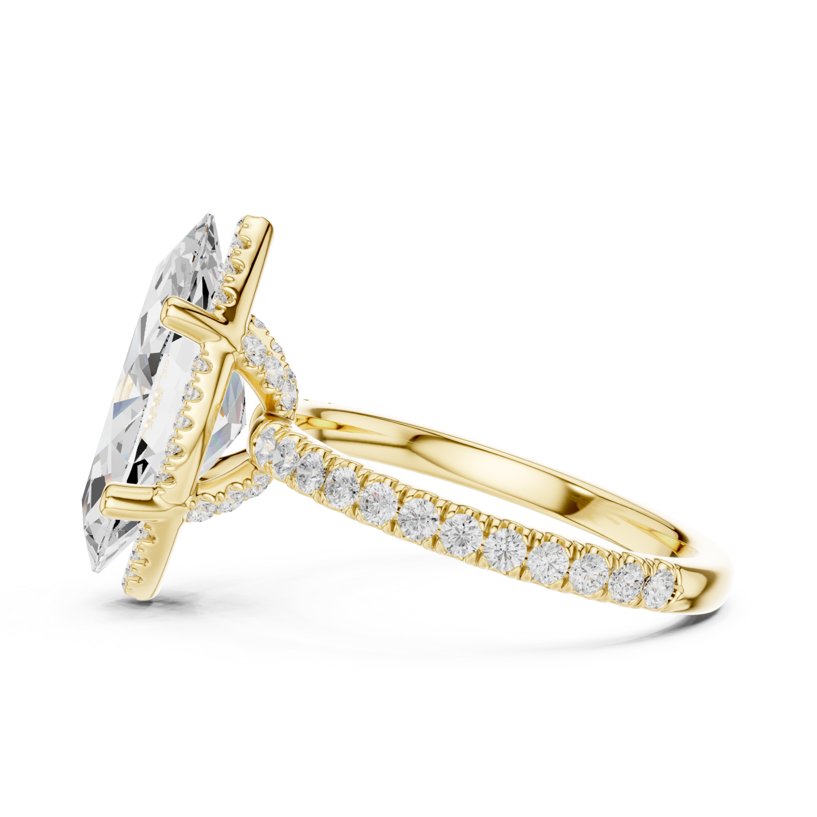  Gold Celestial Marquise Statement Ring Side View