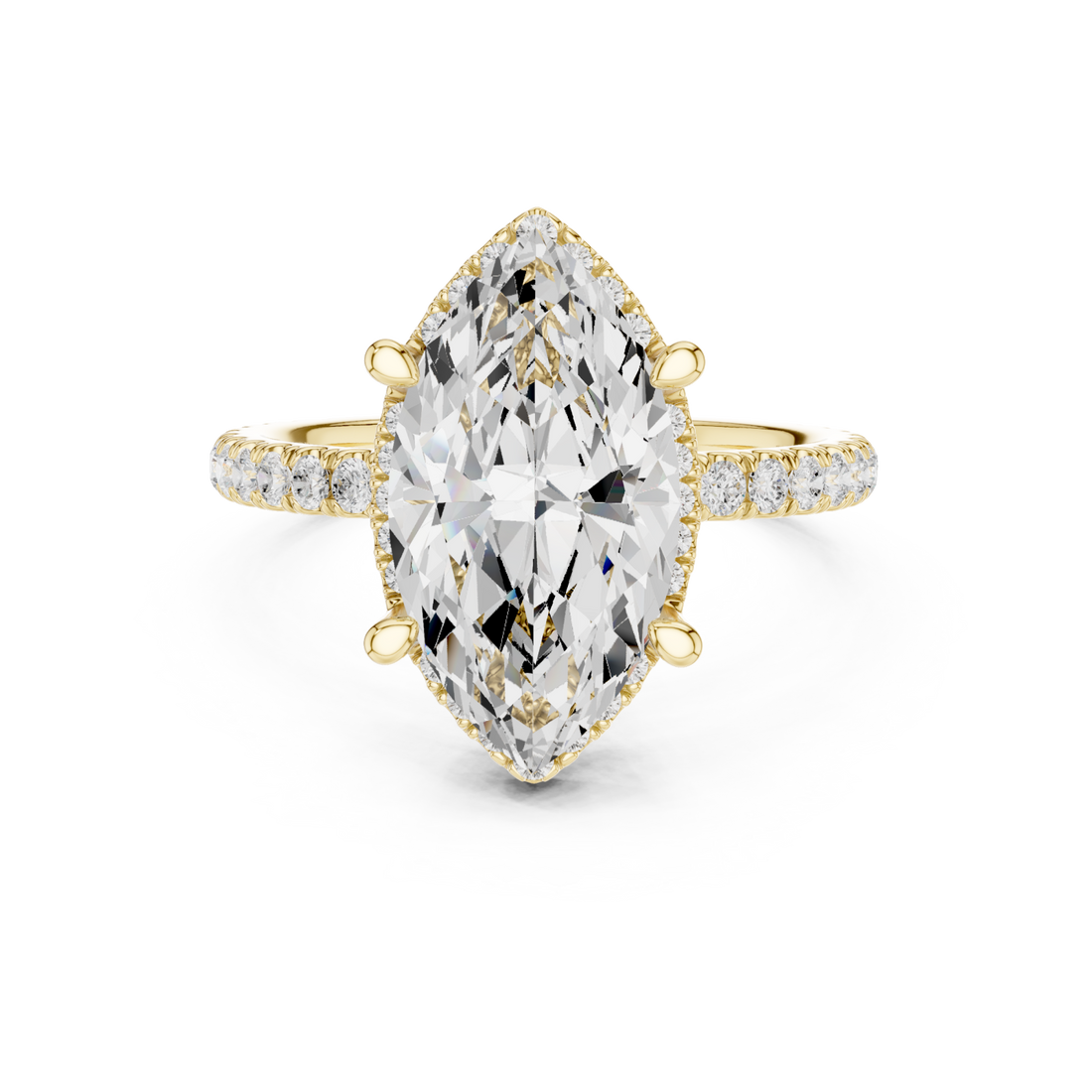 Gold Celestial Marquise Statement Ring Right View