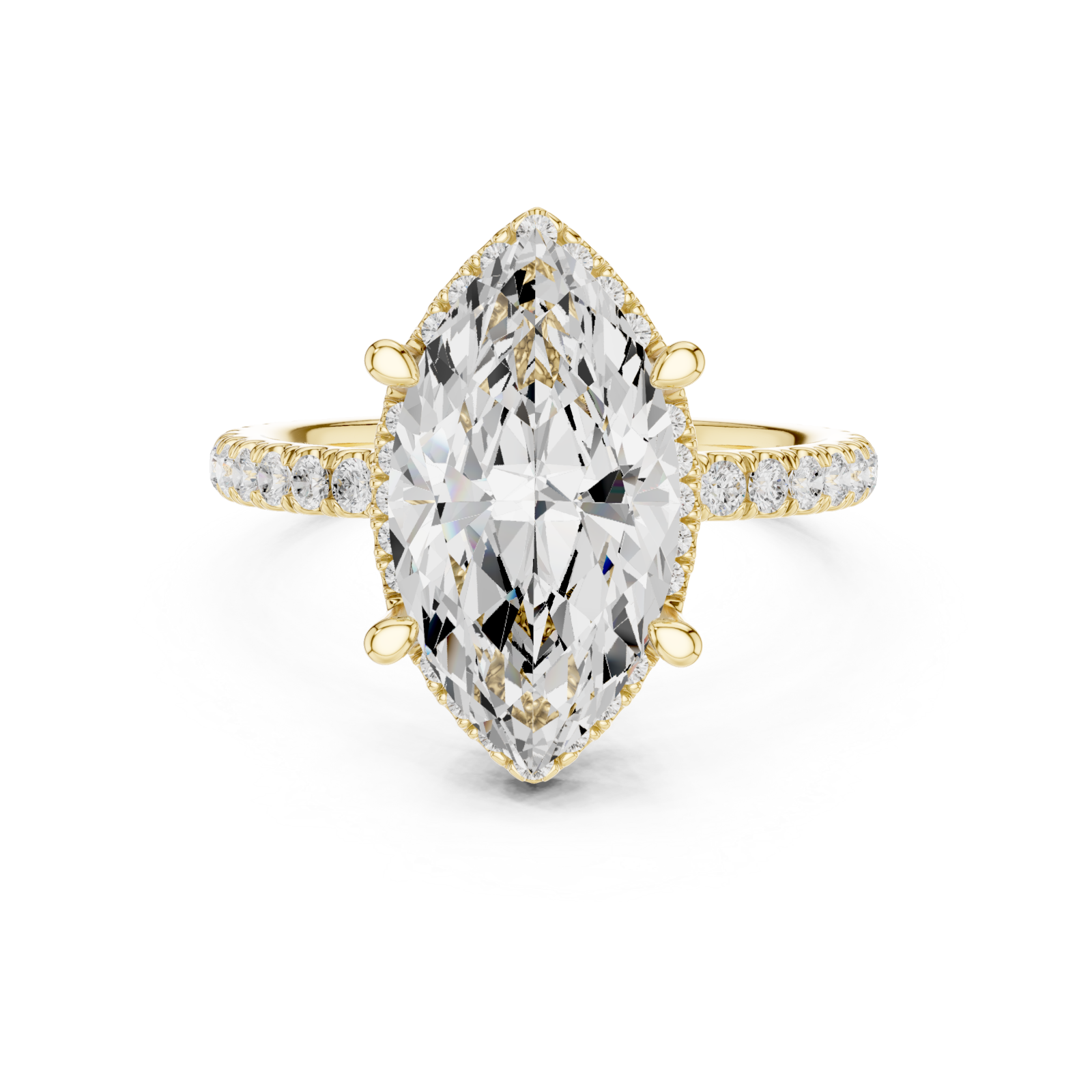  Gold Celestial Marquise Statement Ring Front View