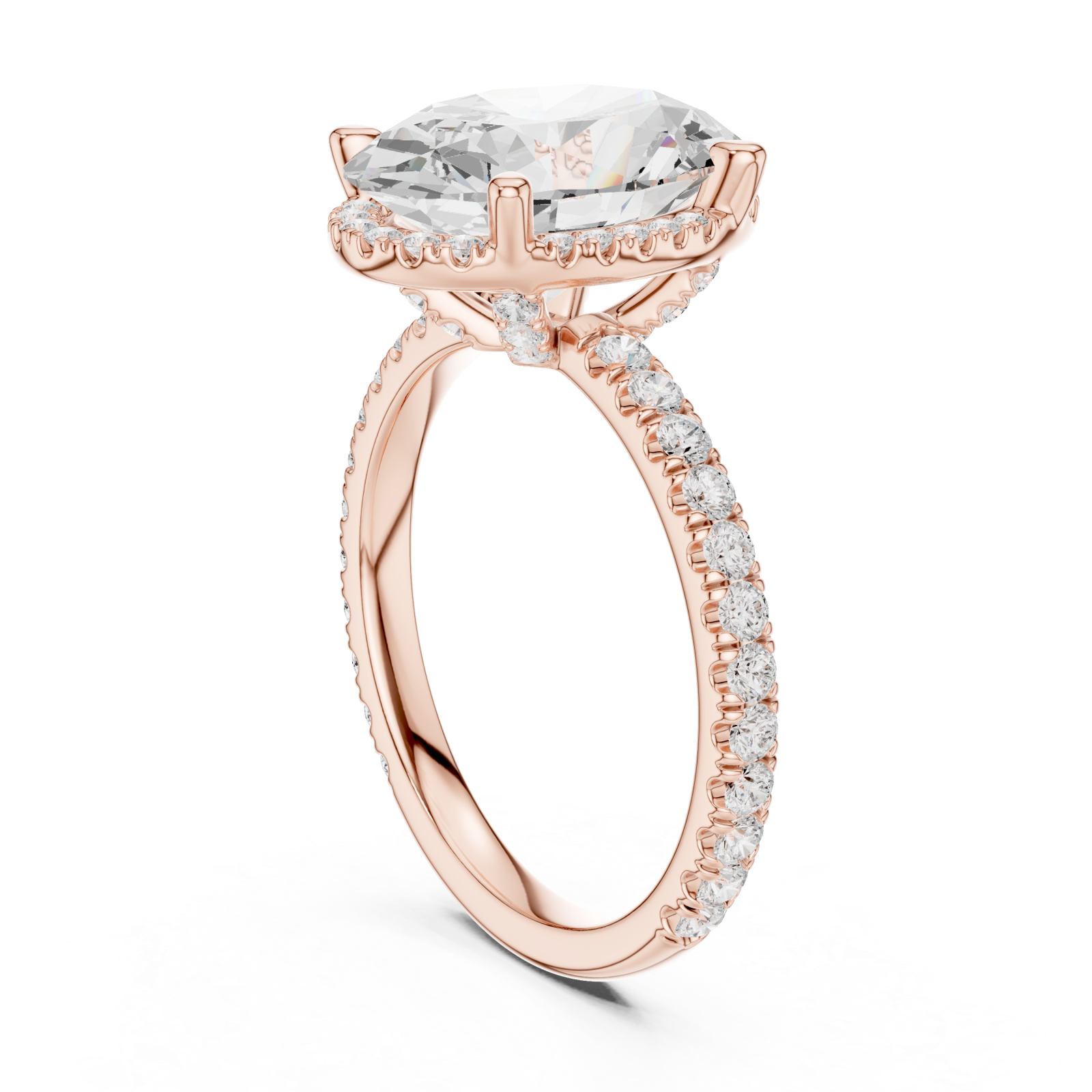  Rose Gold Celestial Embrace Marquise Ring Left View