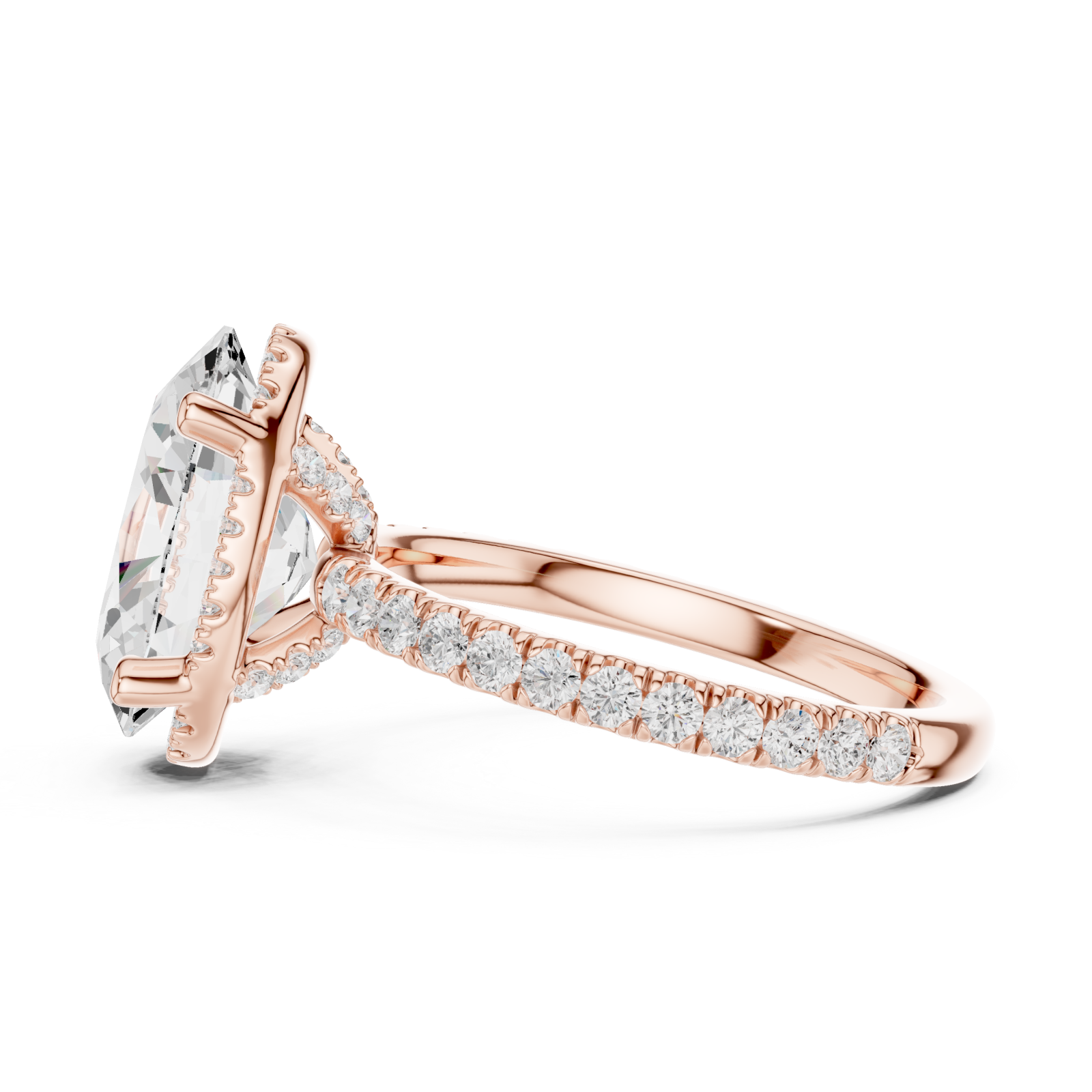  Rose Gold Celestial Embrace Marquise Ring Side View