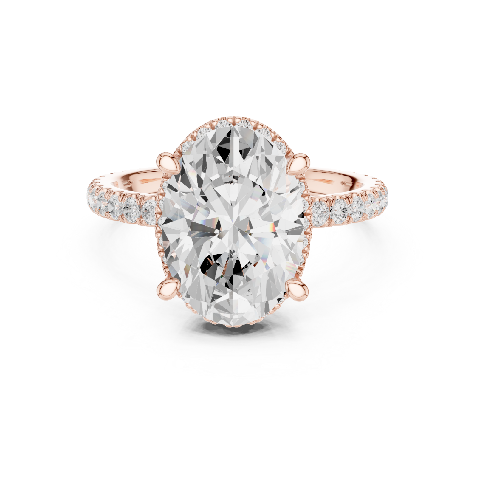  Rose Gold Celestial Embrace Marquise Ring Front View