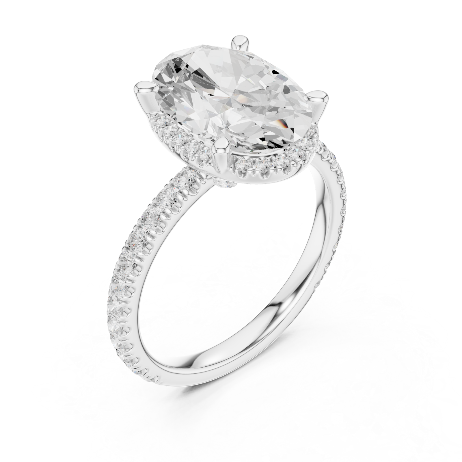  White Gold Celestial Embrace Marquise Ring Right View