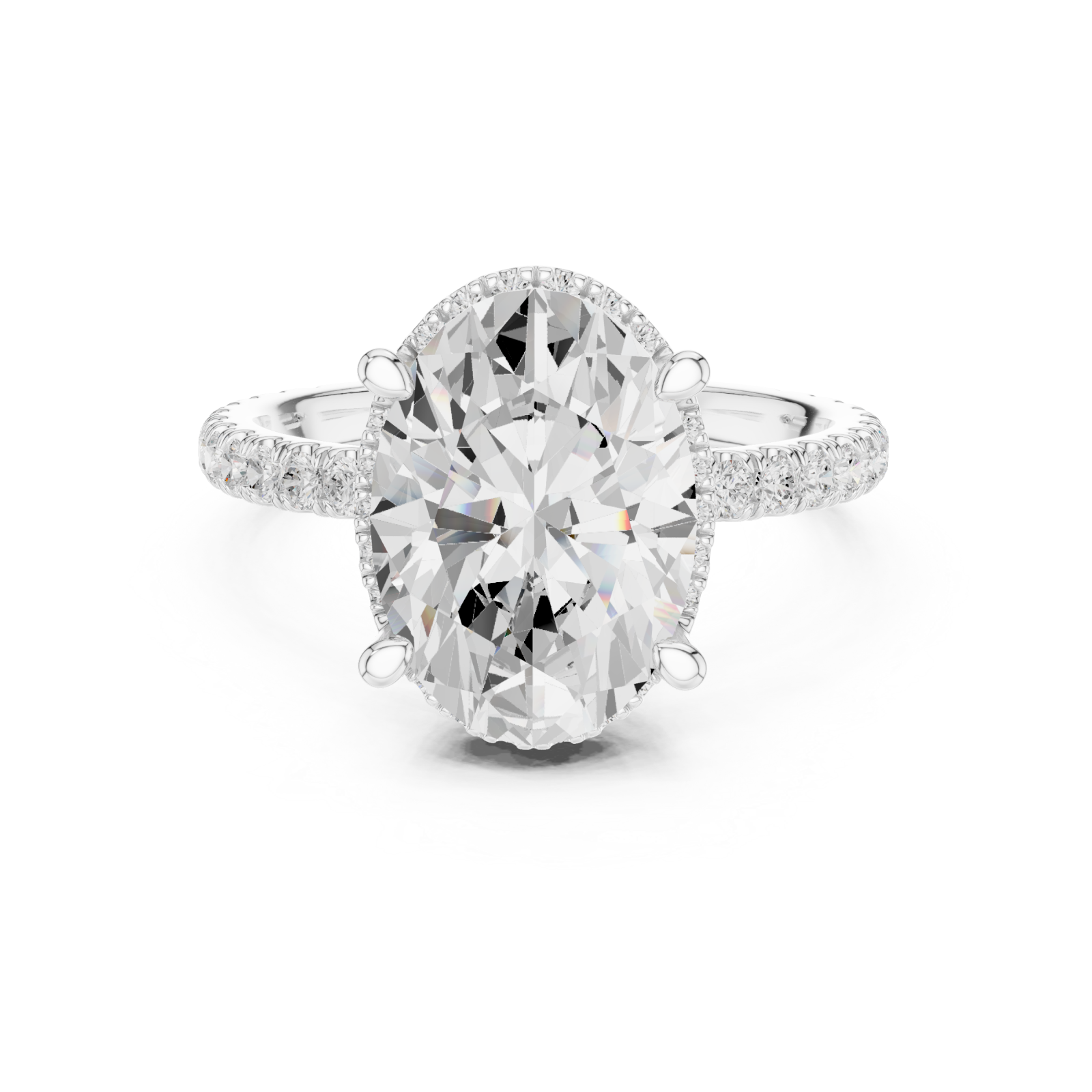  White Gold Celestial Embrace Marquise Ring Front View