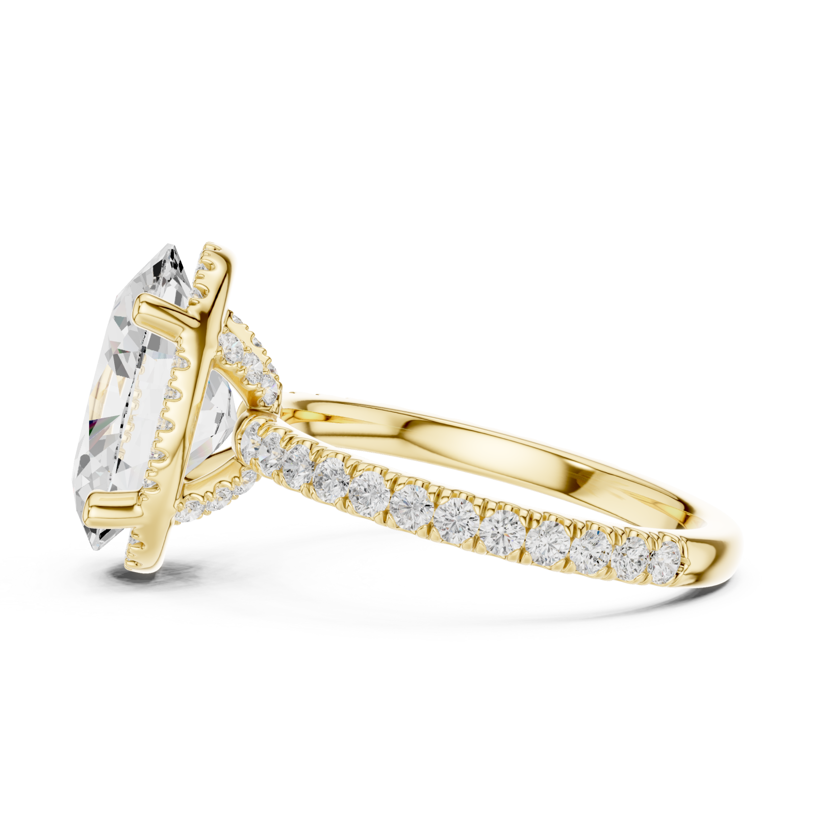  Gold Celestial Embrace Marquise Ring Side View