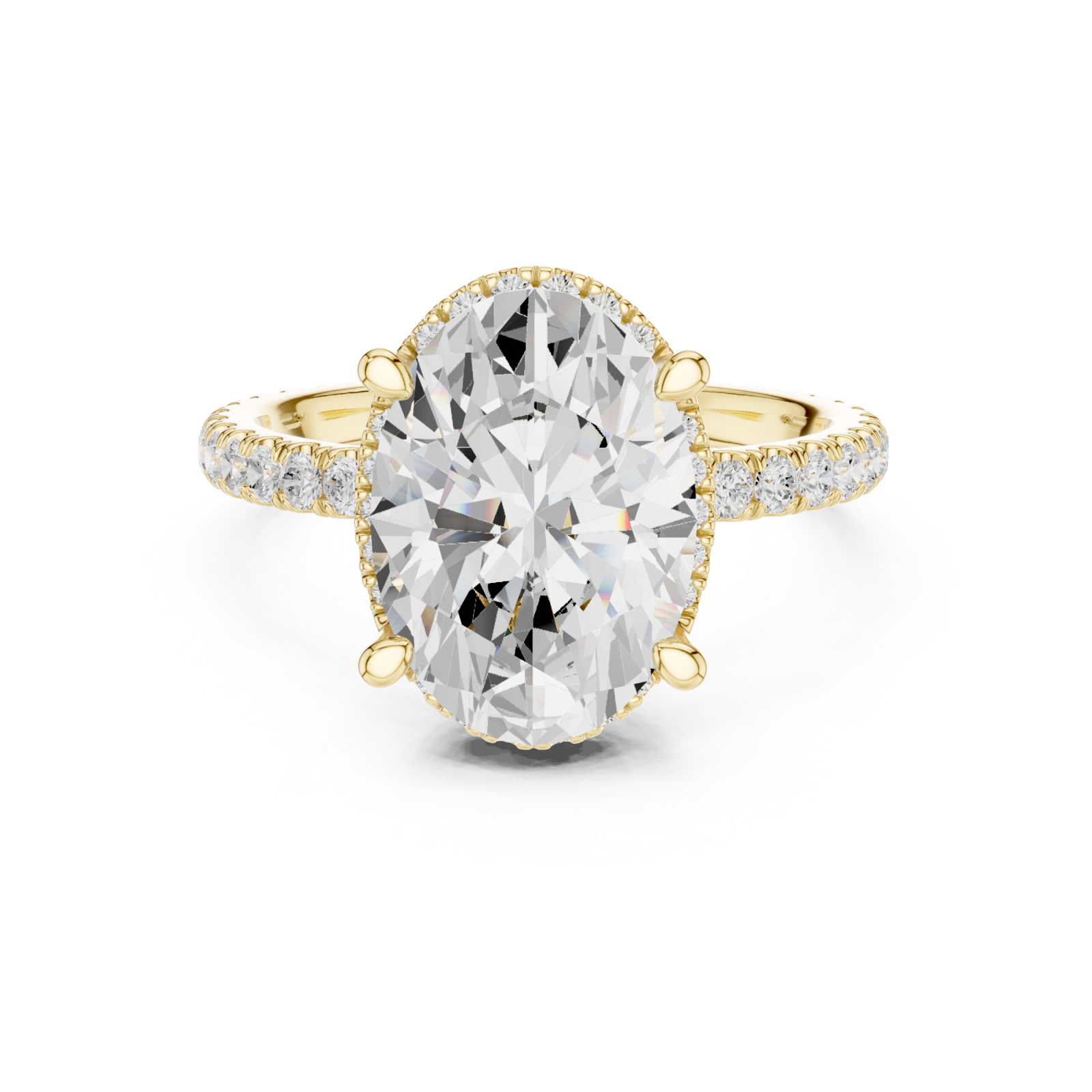  Gold Celestial Embrace Marquise Ring Front View