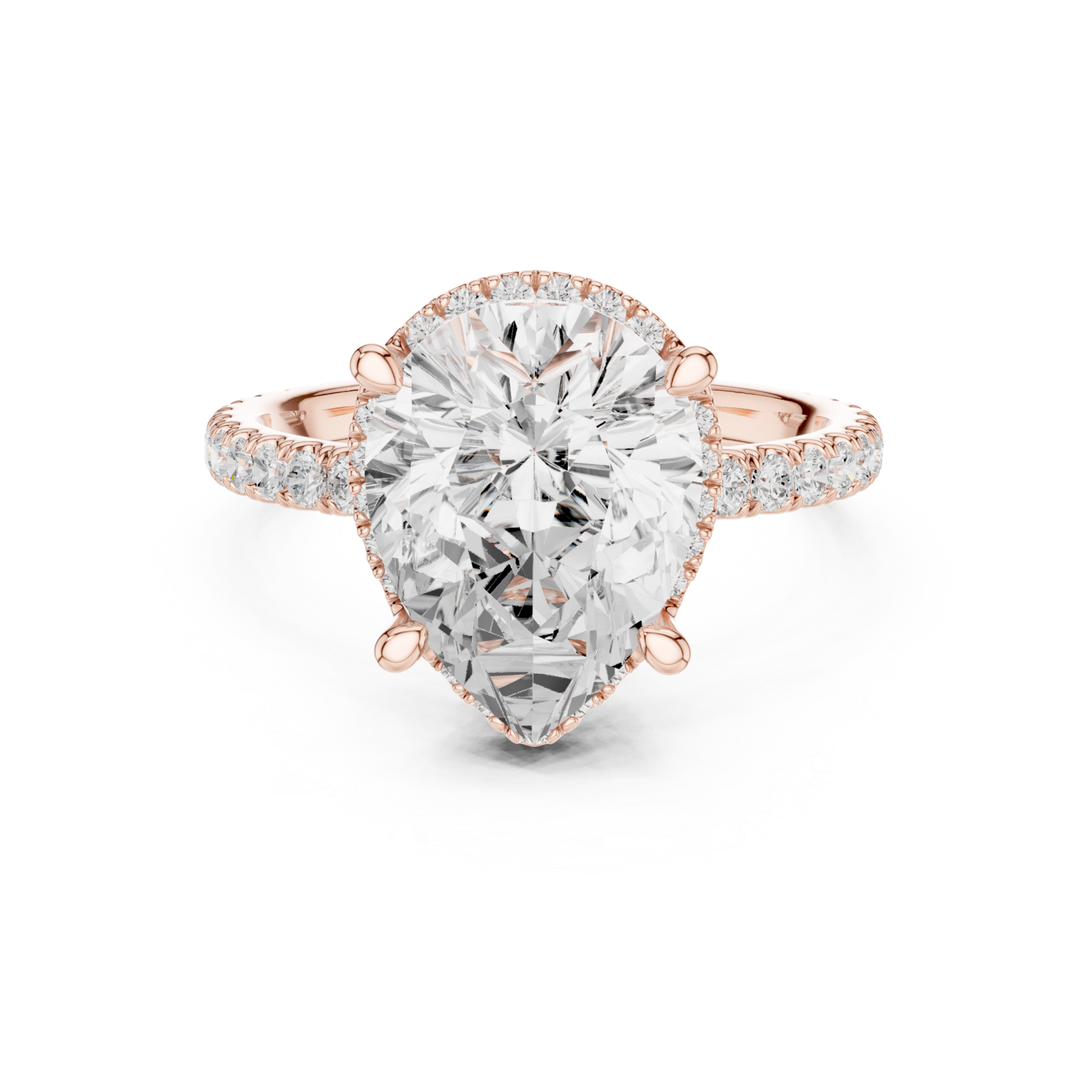  Rose Gold Heirloom Grace Halo Ring Front View