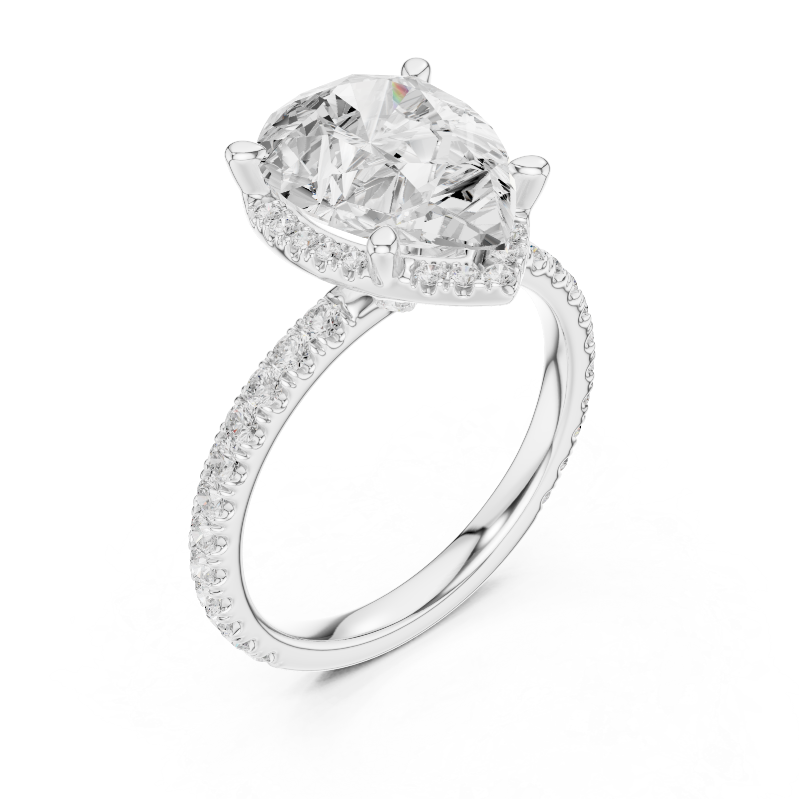  White Gold Heirloom Grace Halo Ring Right View