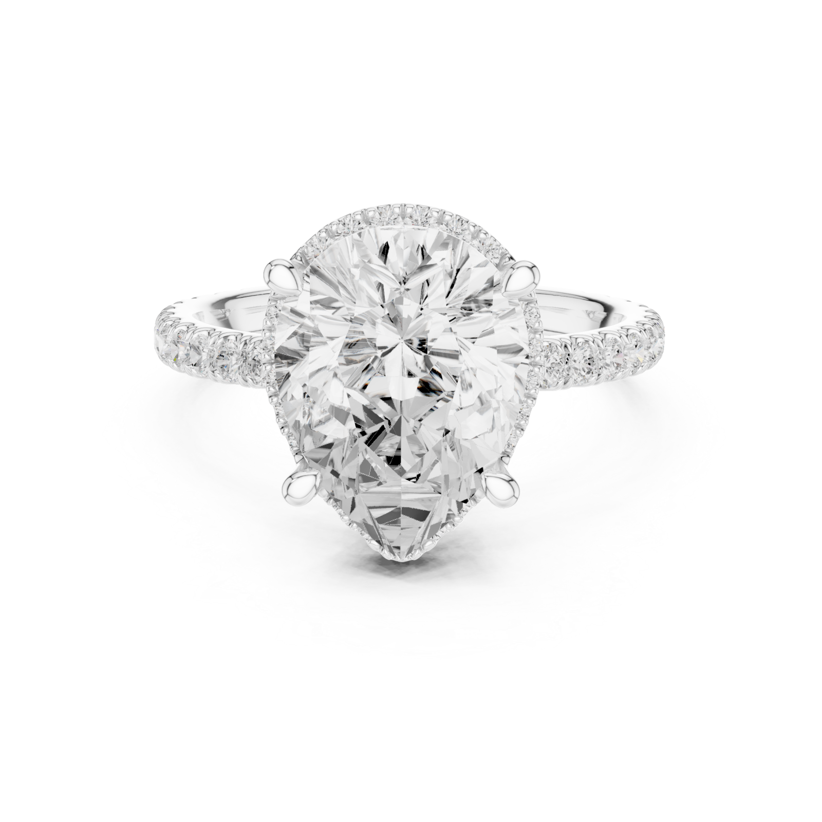  White Gold Heirloom Grace Halo Ring Front View