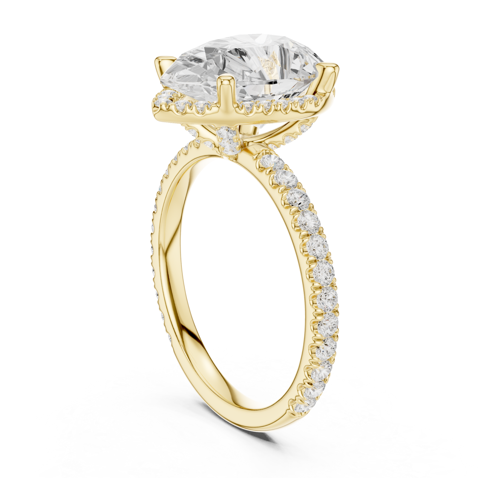  Gold Heirloom Grace Halo Ring Left View
