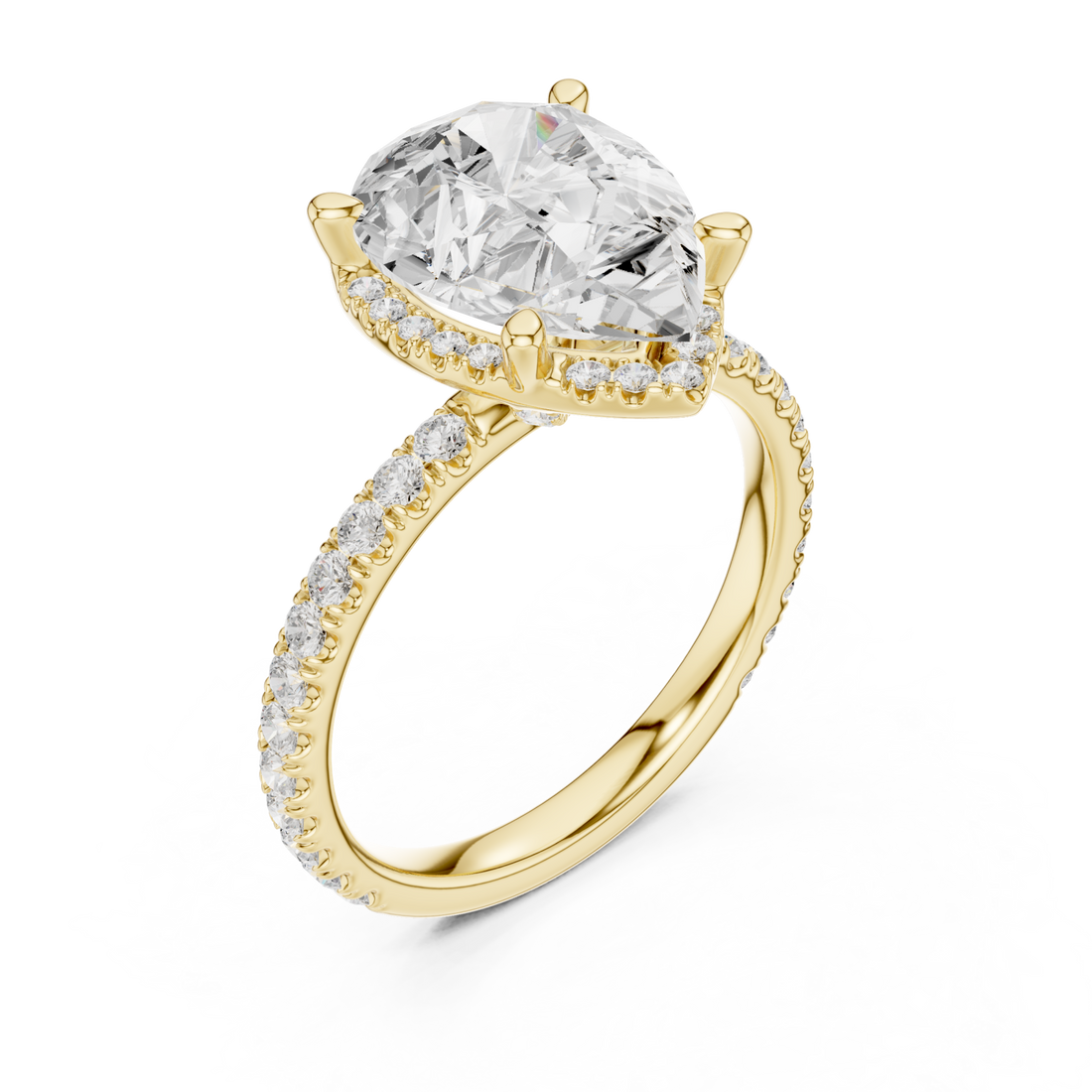 Gold Heirloom Grace Halo Ring Right View