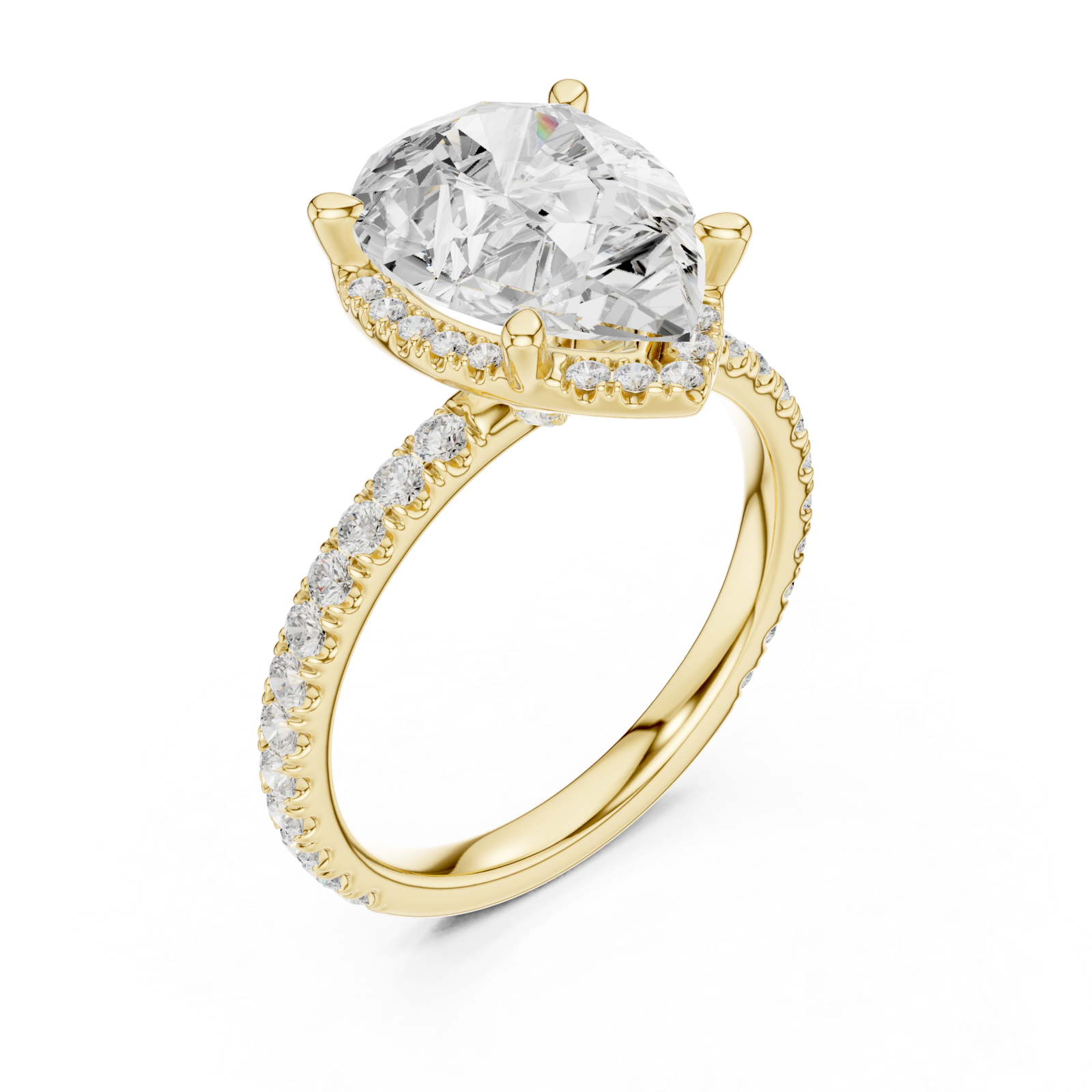 Gold Heirloom Grace Halo Ring Right View