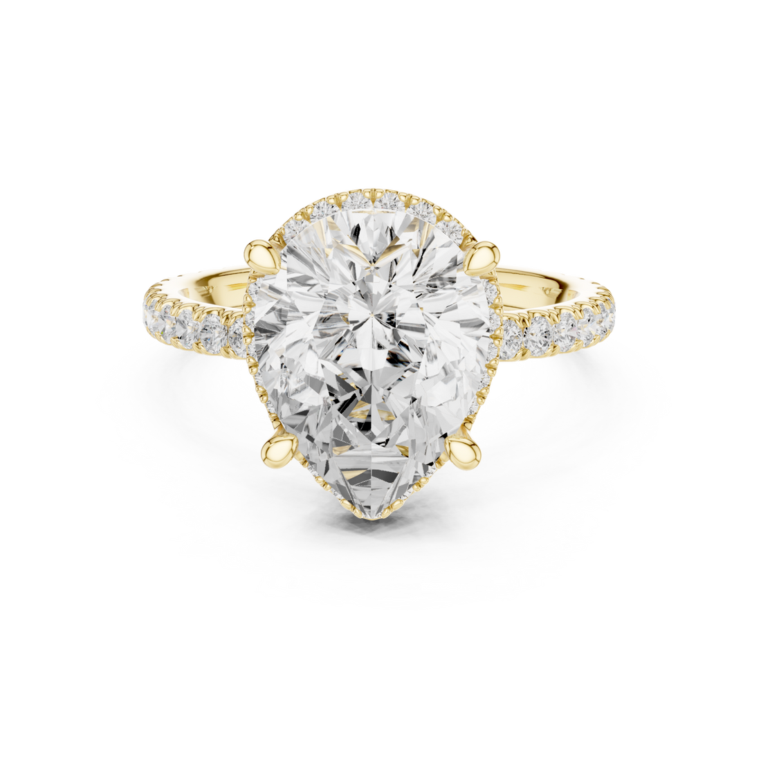 Gold Heirloom Grace Halo Ring Right View
