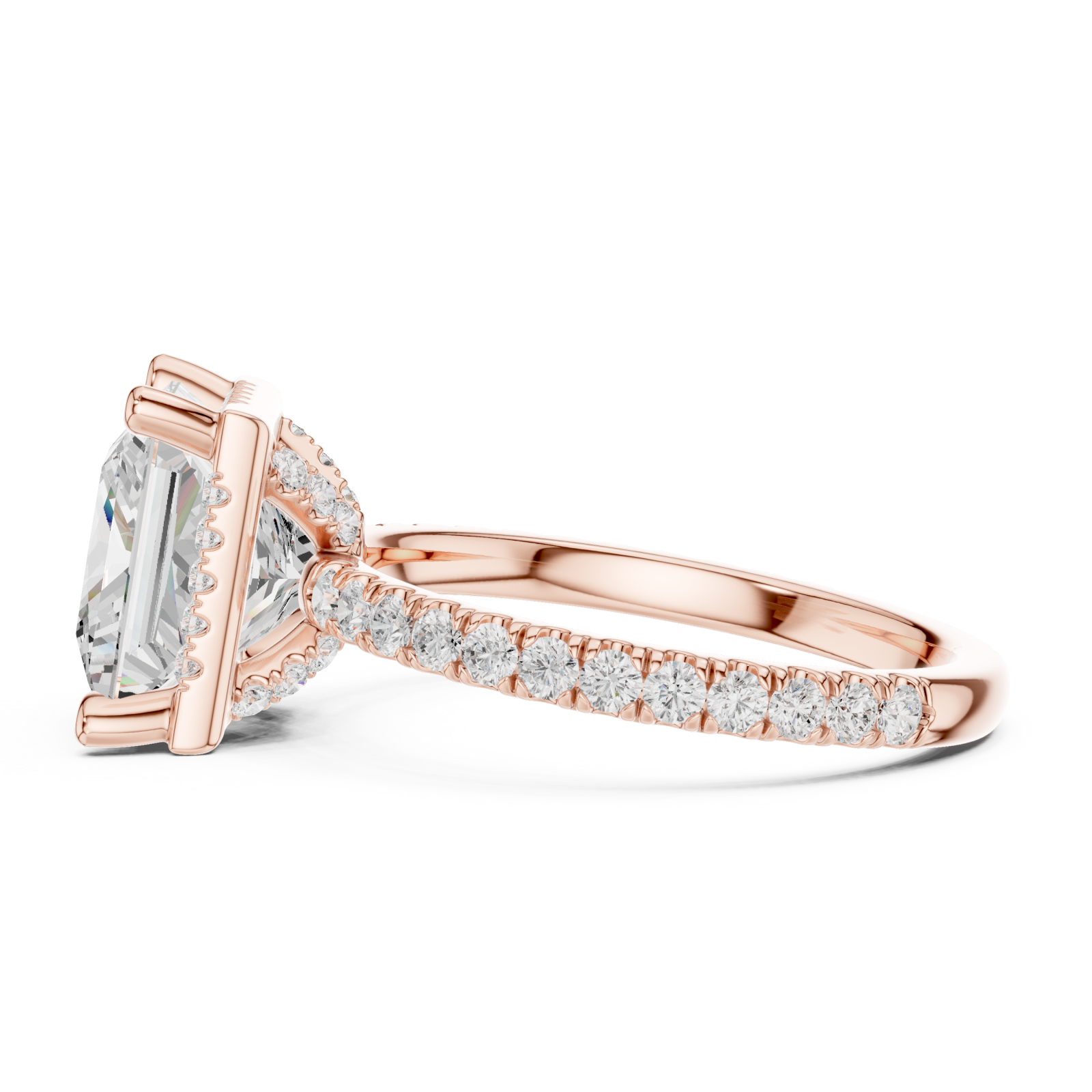  Rose Gold Celestial Aura Statement Ring Side View
