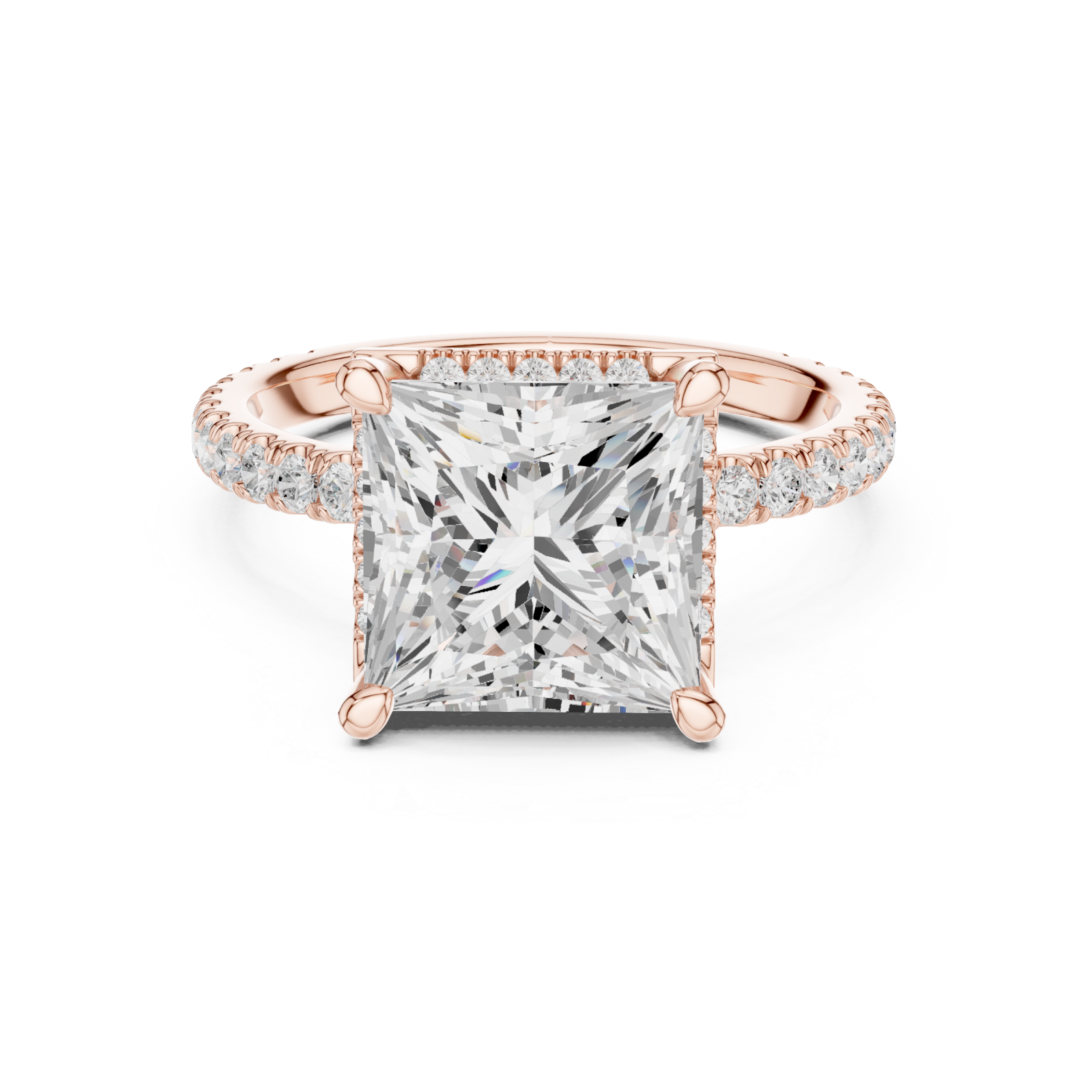  Rose Gold Celestial Aura Statement Ring Front View