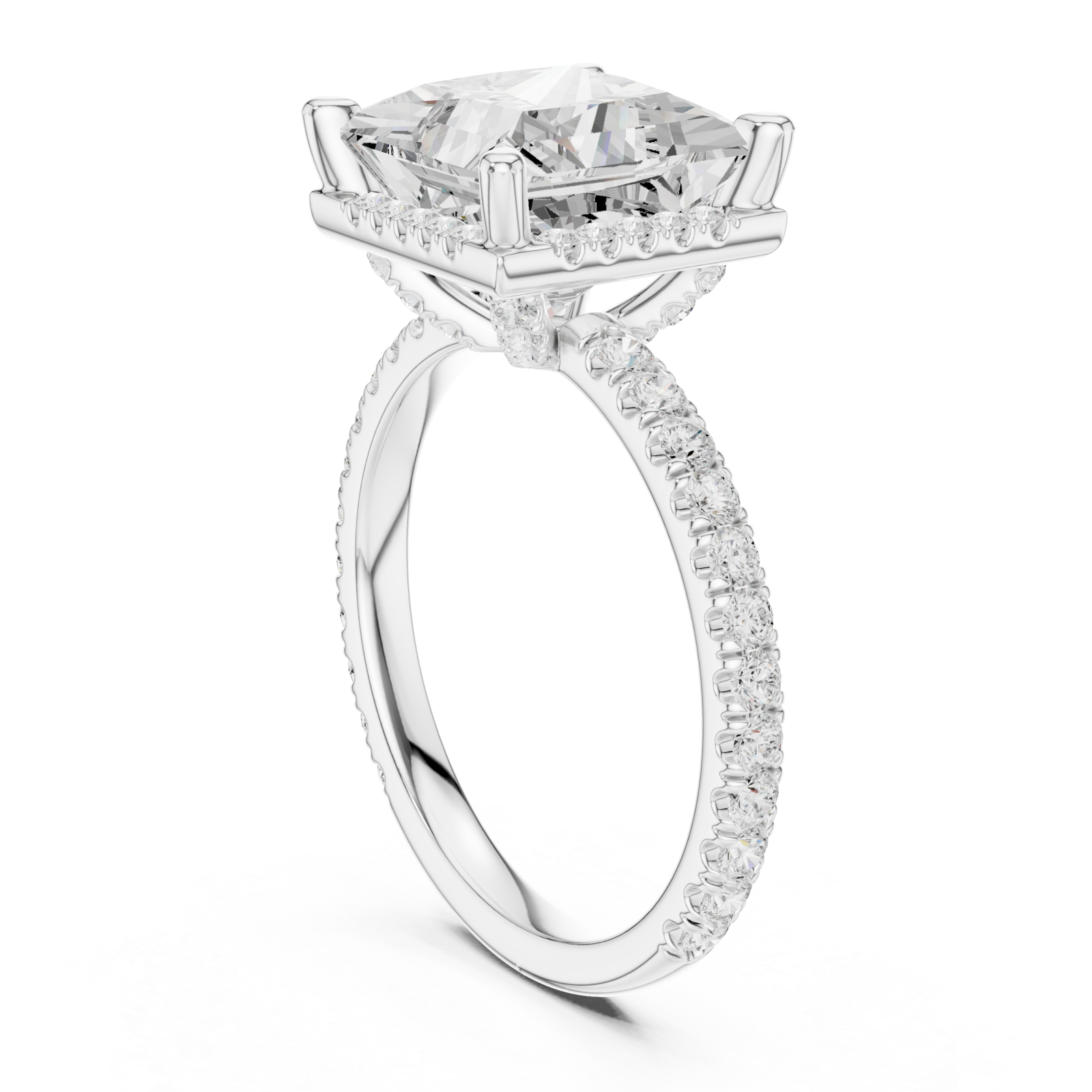  White Gold Celestial Aura Statement Ring Left View