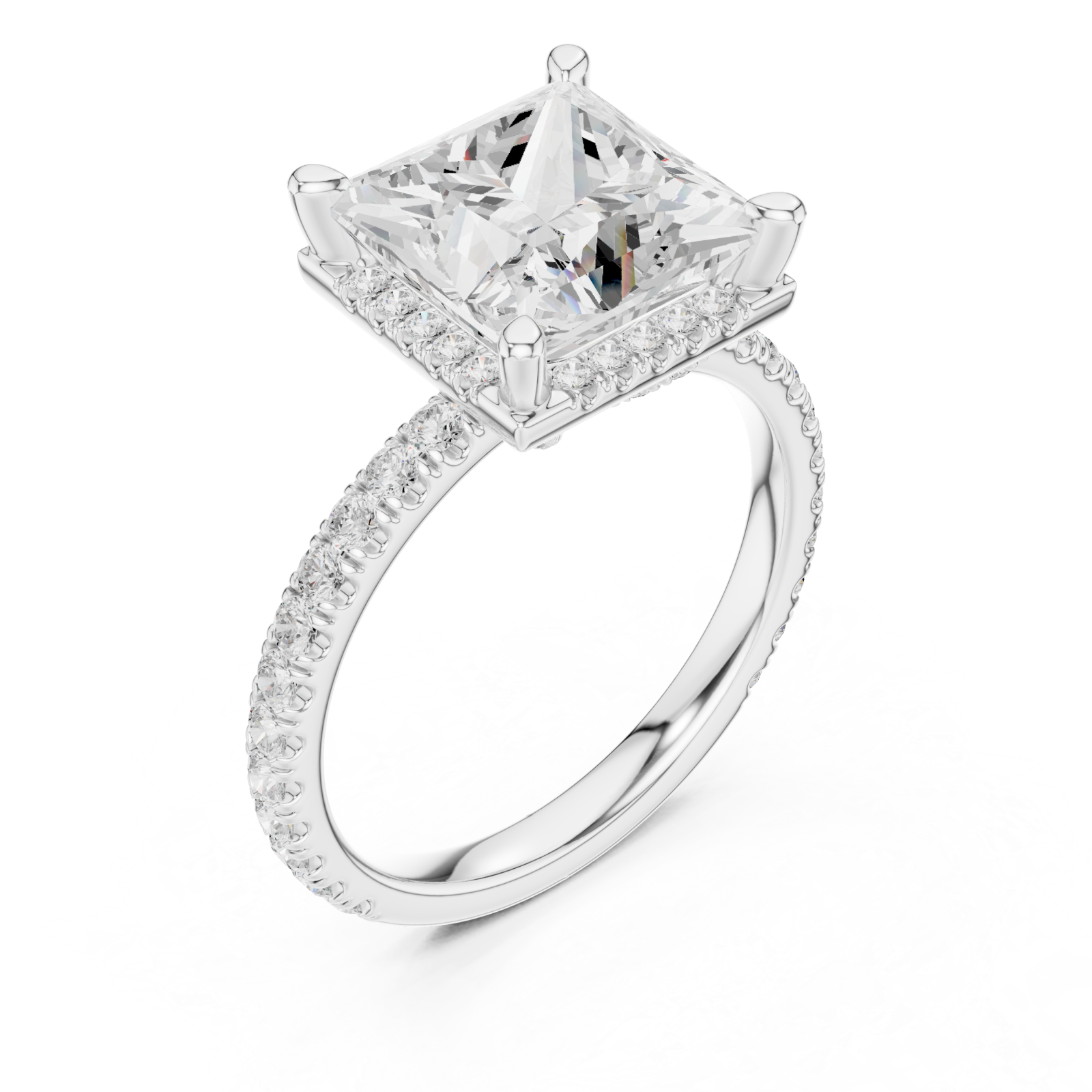  White Gold Celestial Aura Statement Ring Right View