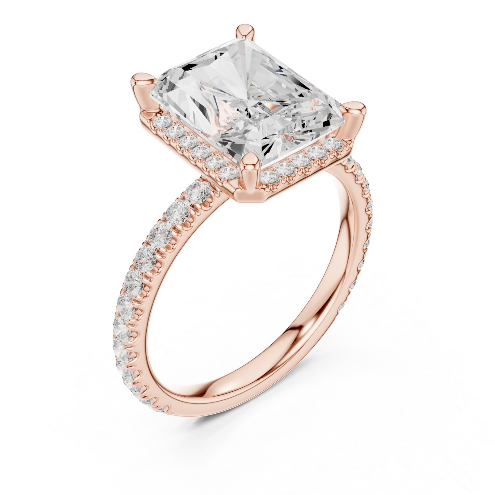  Rose Gold Luminous Regal Solitaire Statement Band Right View