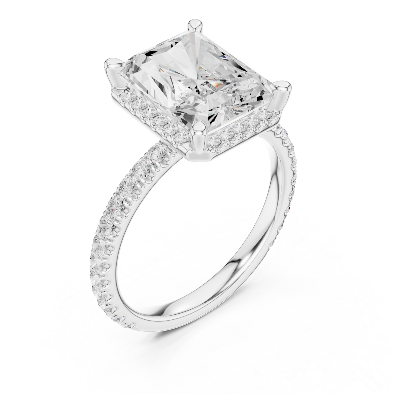  White Gold Luminous Regal Solitaire Statement Band Right View