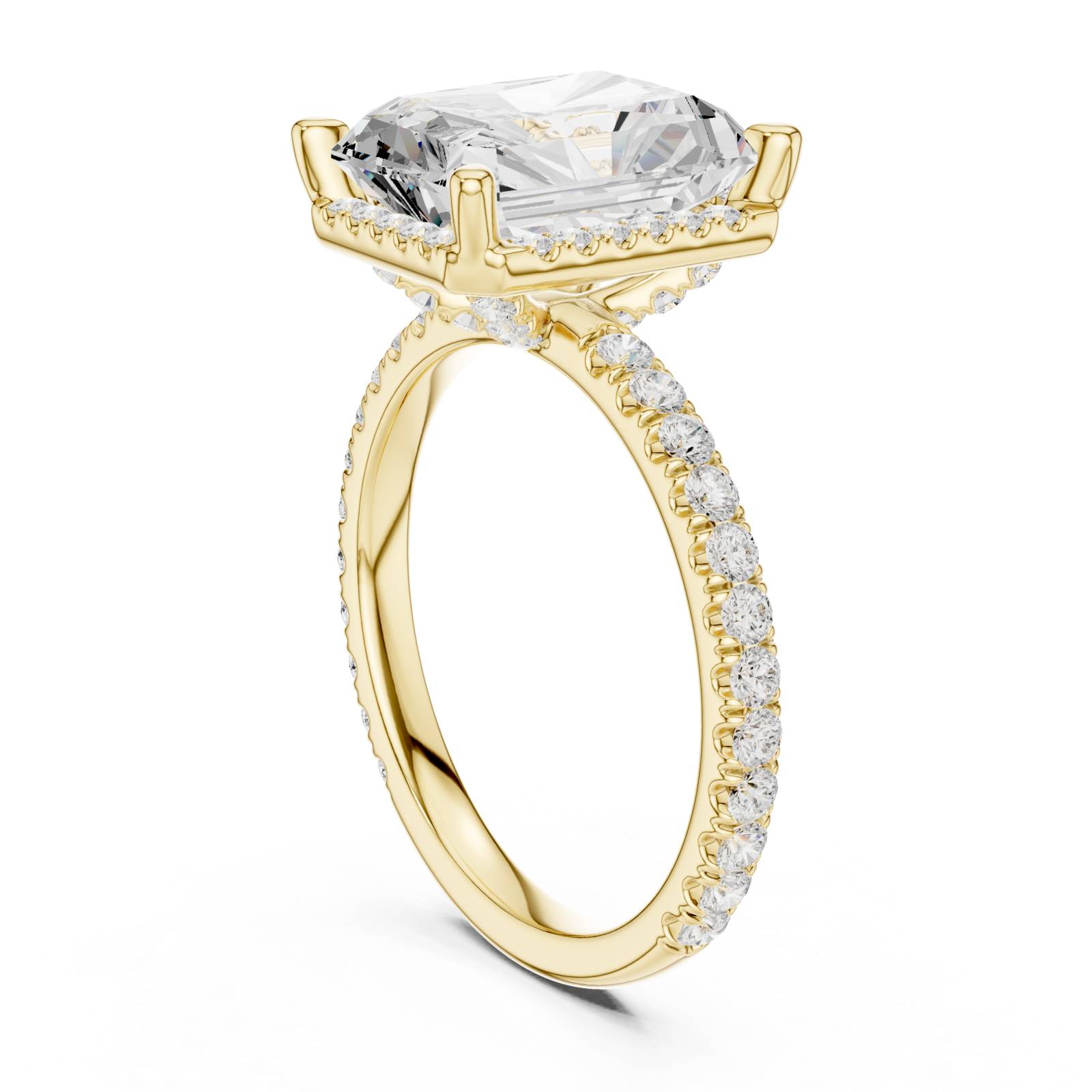  Gold Luminous Regal Solitaire Statement Band Left View