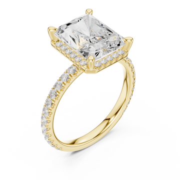 Gold Luminous Regal Solitaire Statement Band Right View