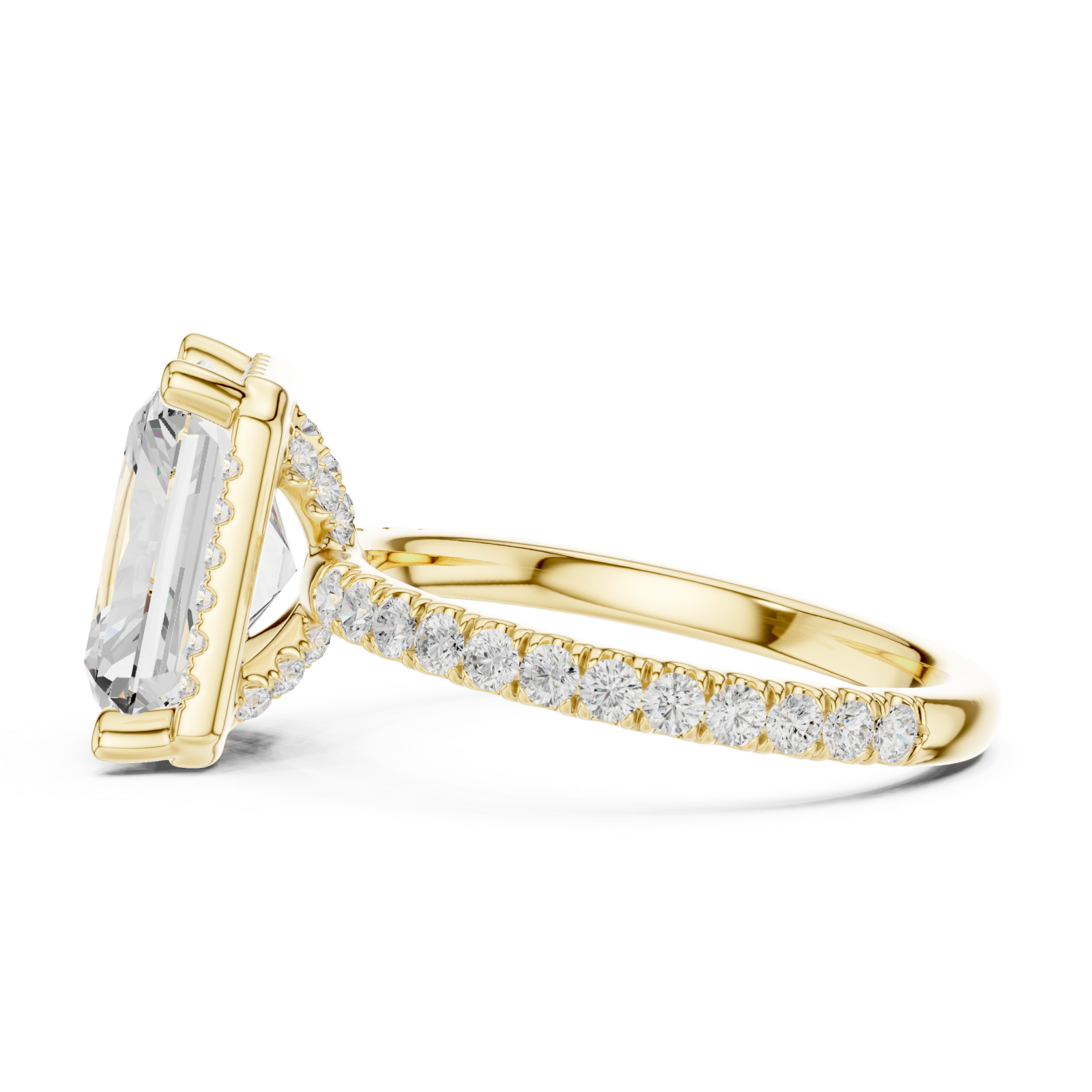  Gold Luminous Regal Solitaire Statement Band Side View