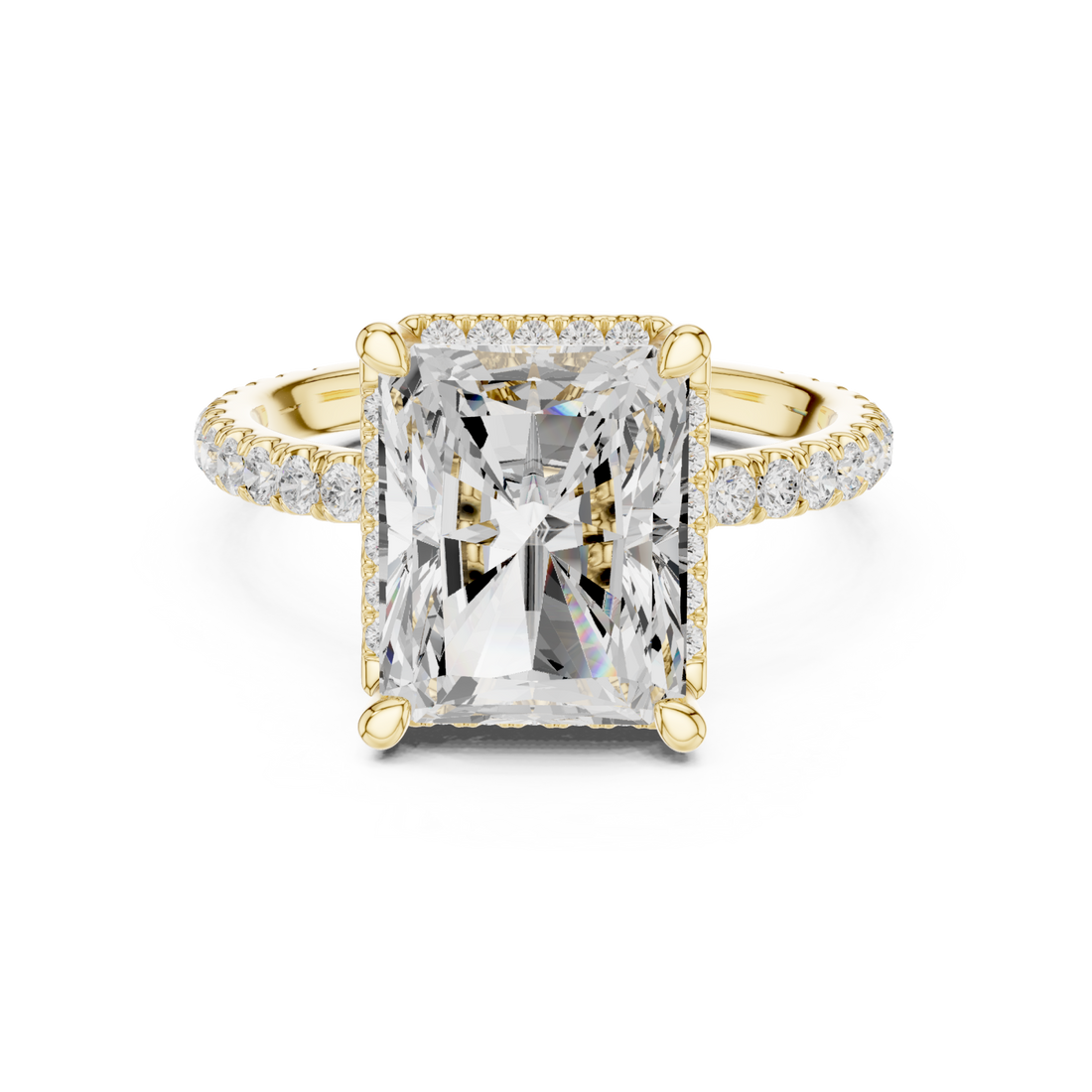 Gold Luminous Regal Solitaire Statement Band Right View