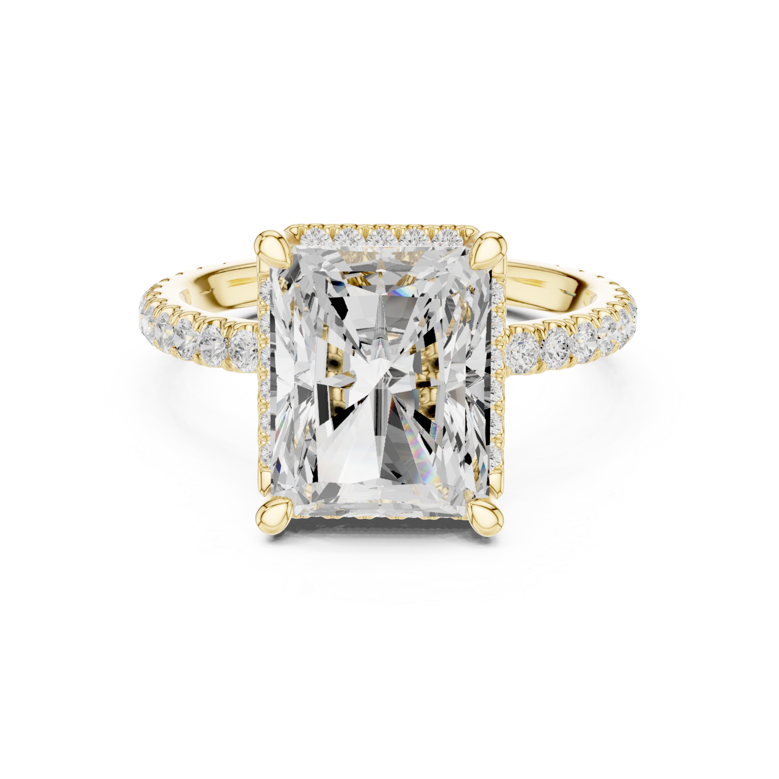  Gold Luminous Regal Solitaire Statement Band Front View