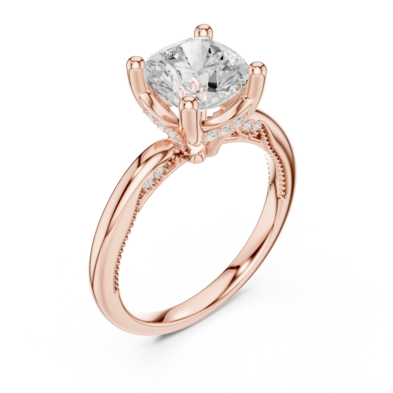 Rose Gold Embrace Halo Touch Ring Right View